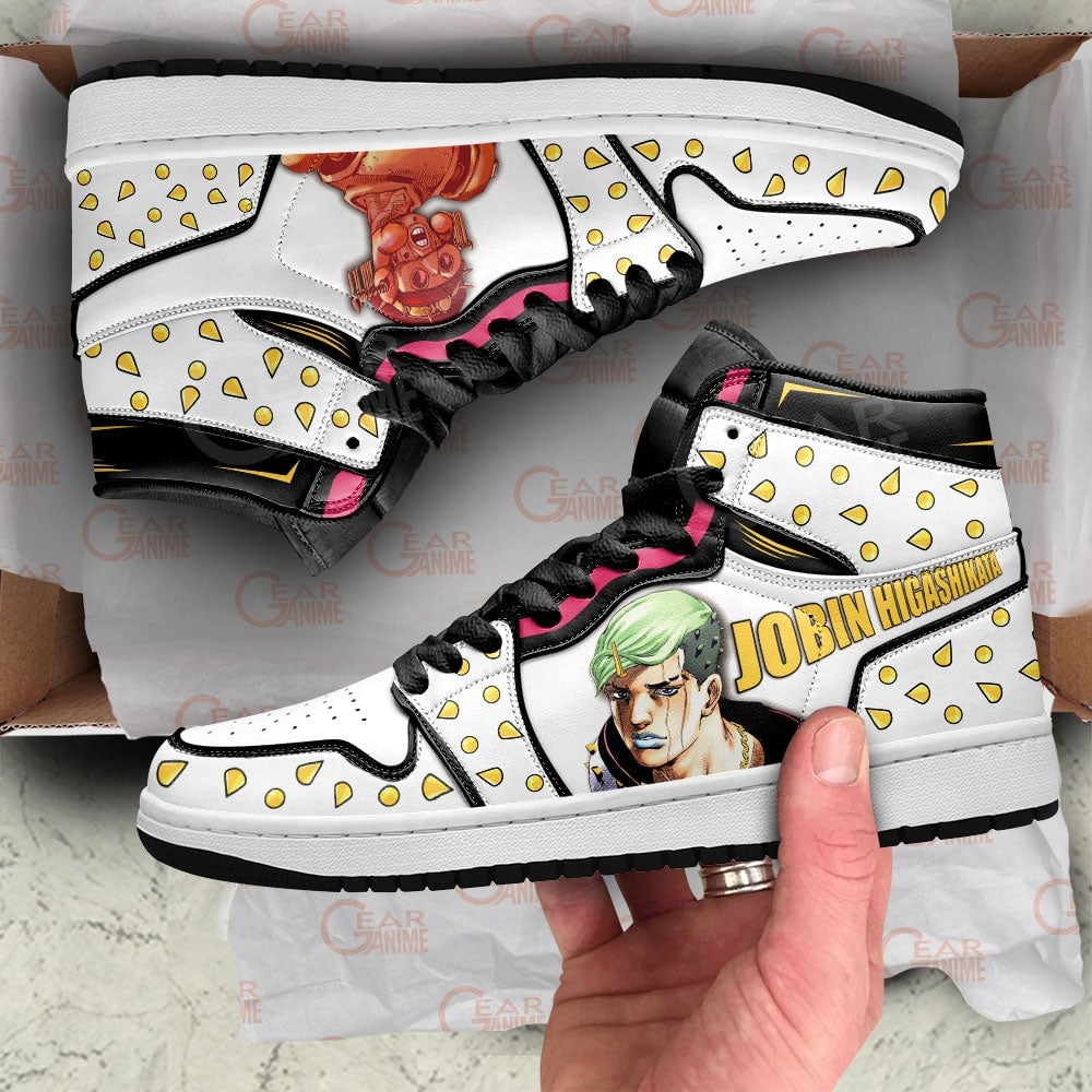 JoJo’s Bizarre Adventure Jobin Higashikata JD1s Sneakers Anime Shoes, Air Jordan Hightop