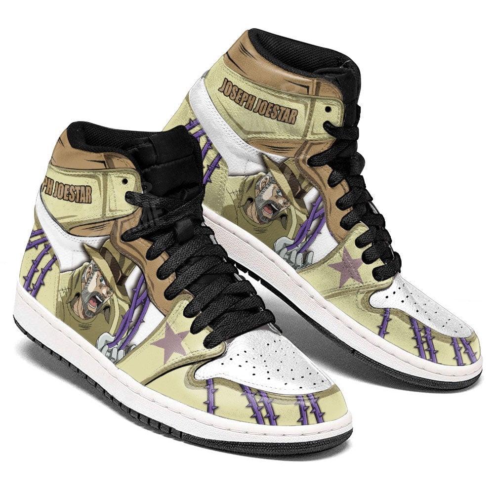 JoJo’s Bizarre Adventure Joseph Joestar Old JD1s Sneakers Anime Shoes, Air Jordan Hightop