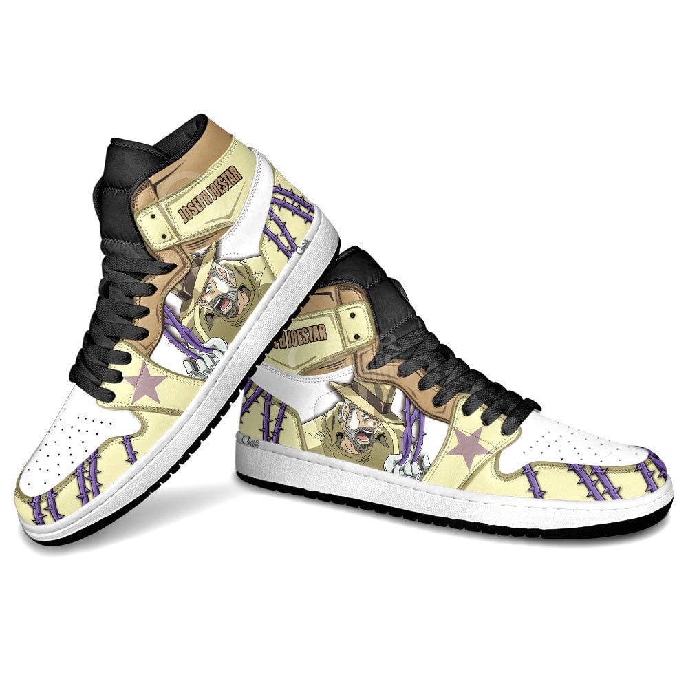 JoJo’s Bizarre Adventure Joseph Joestar Old JD1s Sneakers Anime Shoes, Air Jordan Hightop