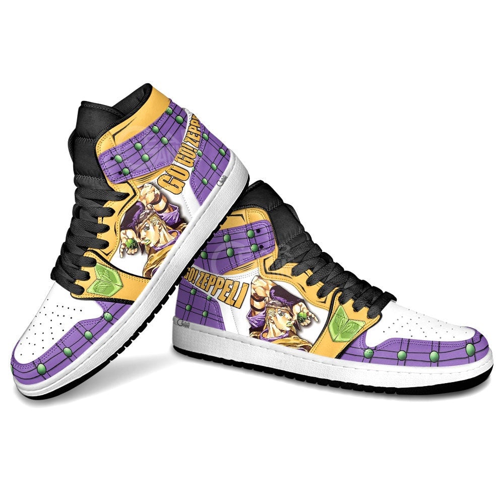 JoJo’s Gyro Zeppeli Anime JD1s Sneakers For JJBA Fans, Air Jordan Hightop