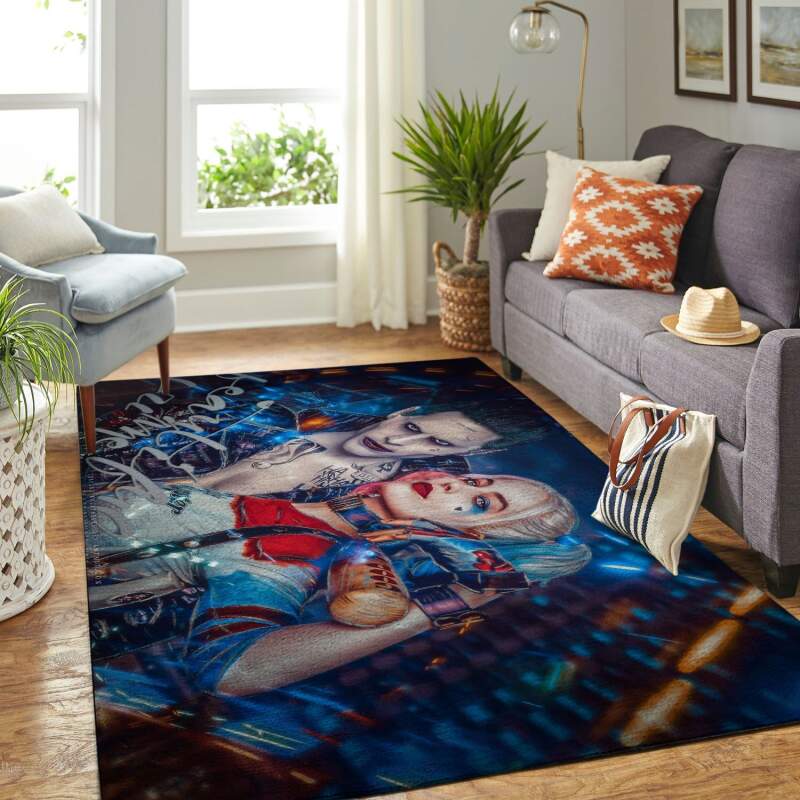 Joker And Harley Quinn Living Room Area Rectangle Rug