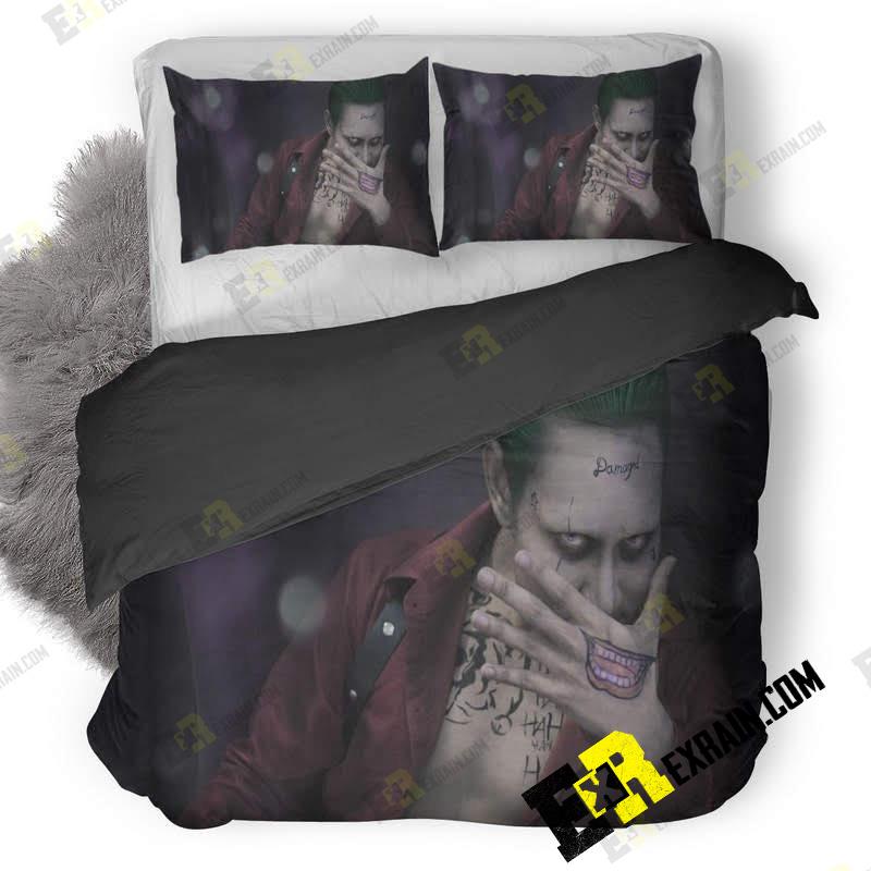 Joker Damage Suicide Squad Po 3D Customized Duvet Cover Bedding Set