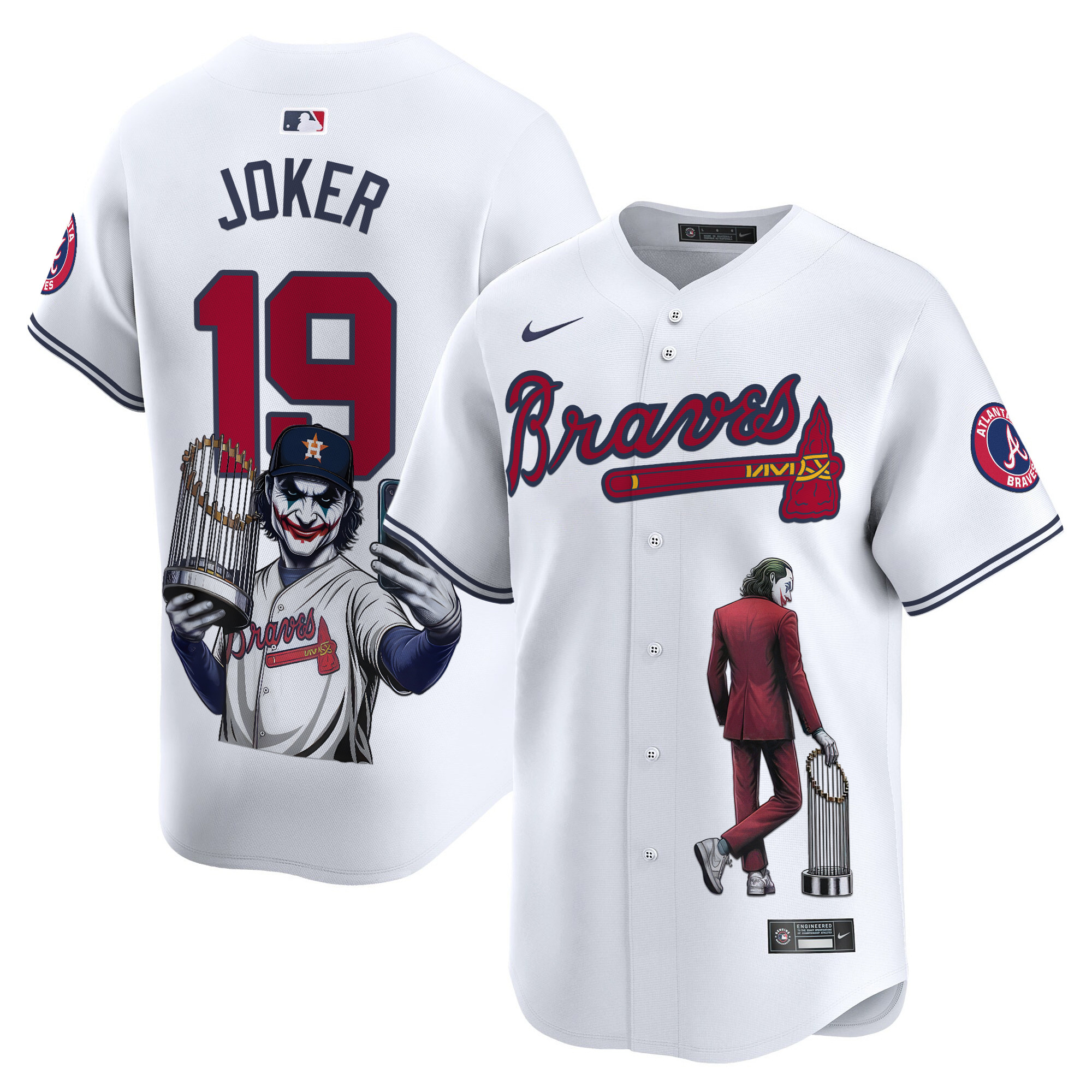 JokerUnisex Atlanta Braves Joker Vapor Premier Limited White Jersey - Printed