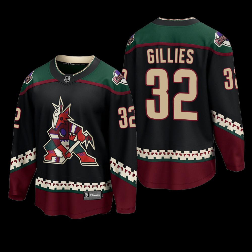 Jon Gillies Arizona Coyotes Home Black Breakaway Player Jersey 2022