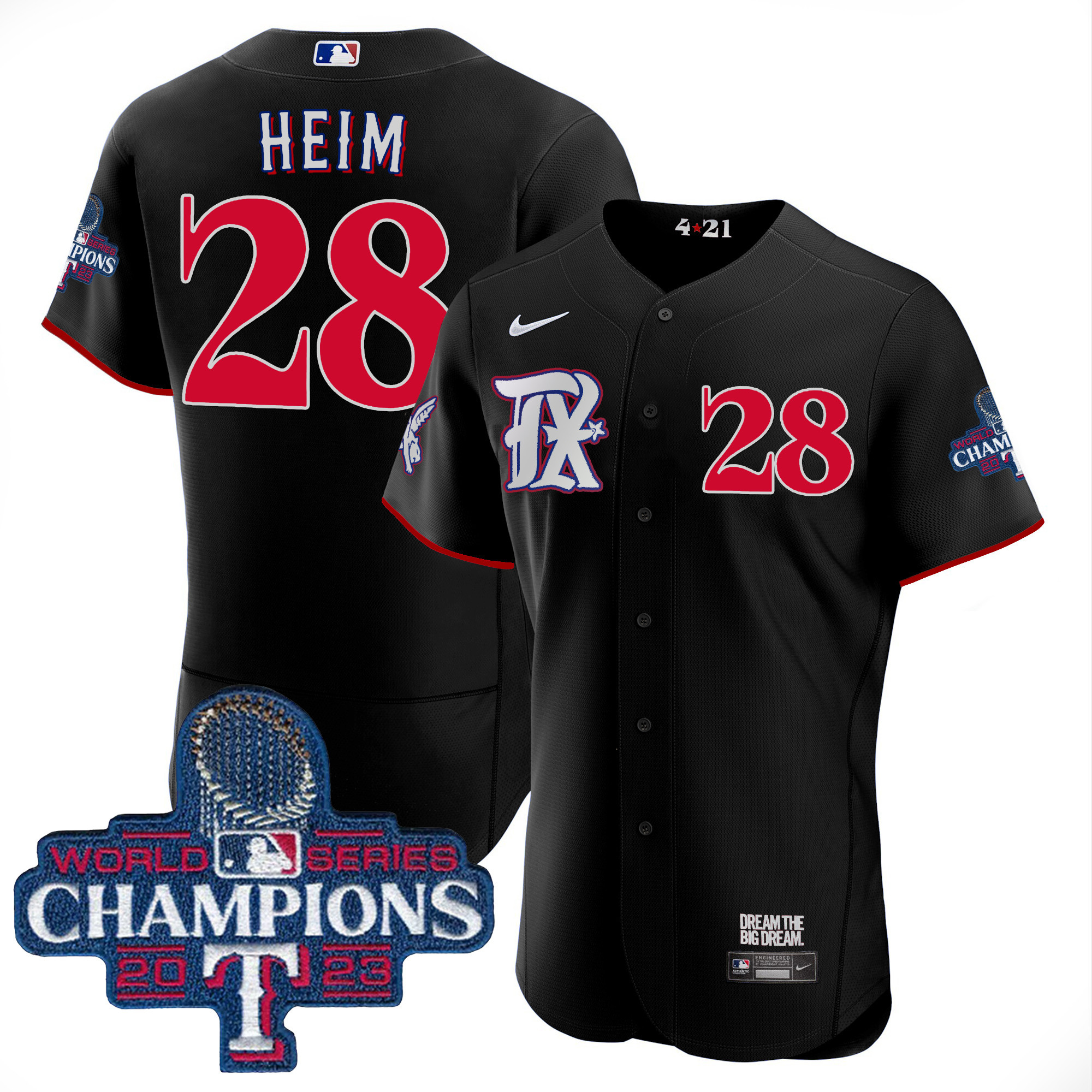 Jonah Heim Men's Texas Rangers 2023 World Series Champions City Connect Flex Base Black Jersey - All Stitched