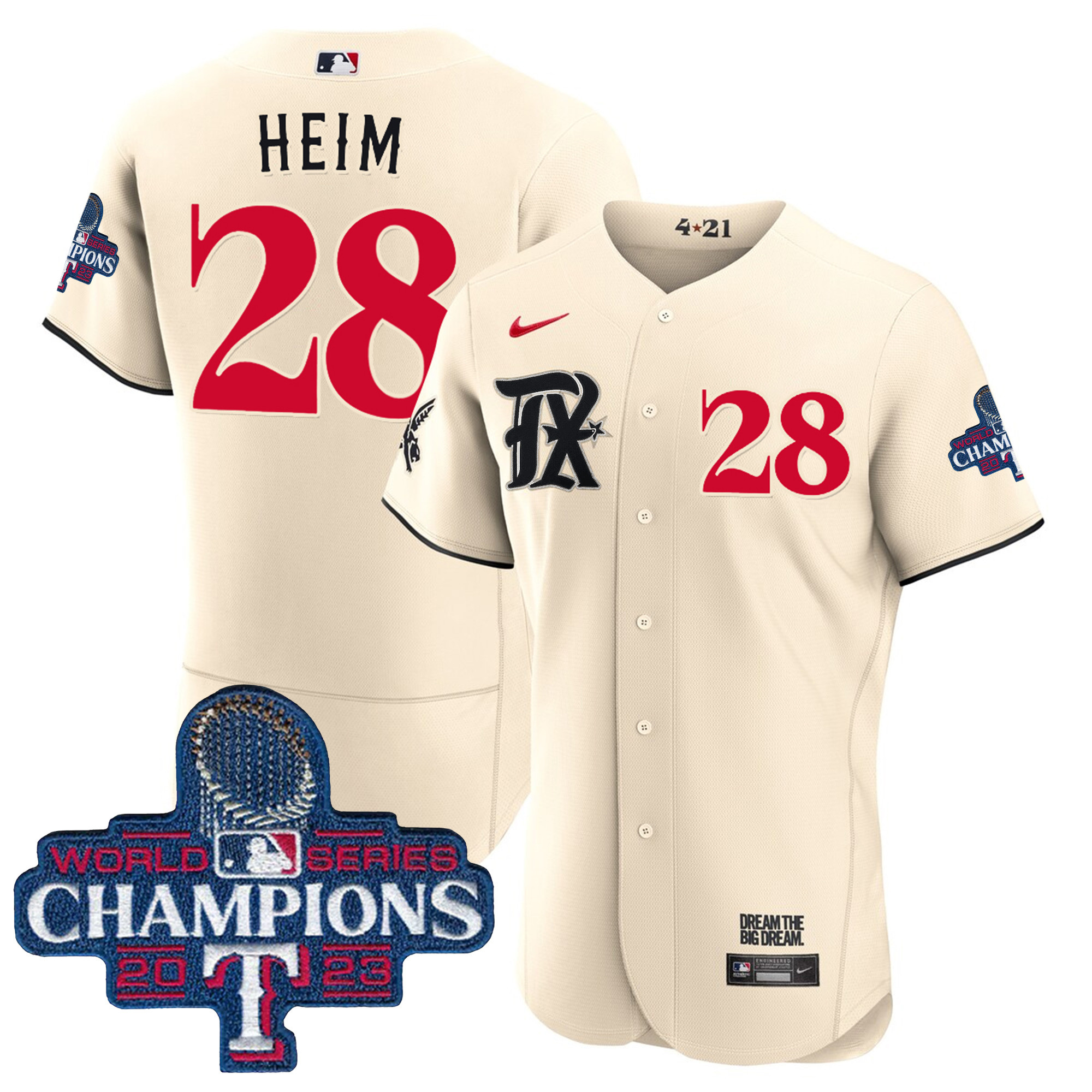 Jonah Heim Men's Texas Rangers 2023 World Series Champions City Connect Flex Base Cream Jersey - All Stitched