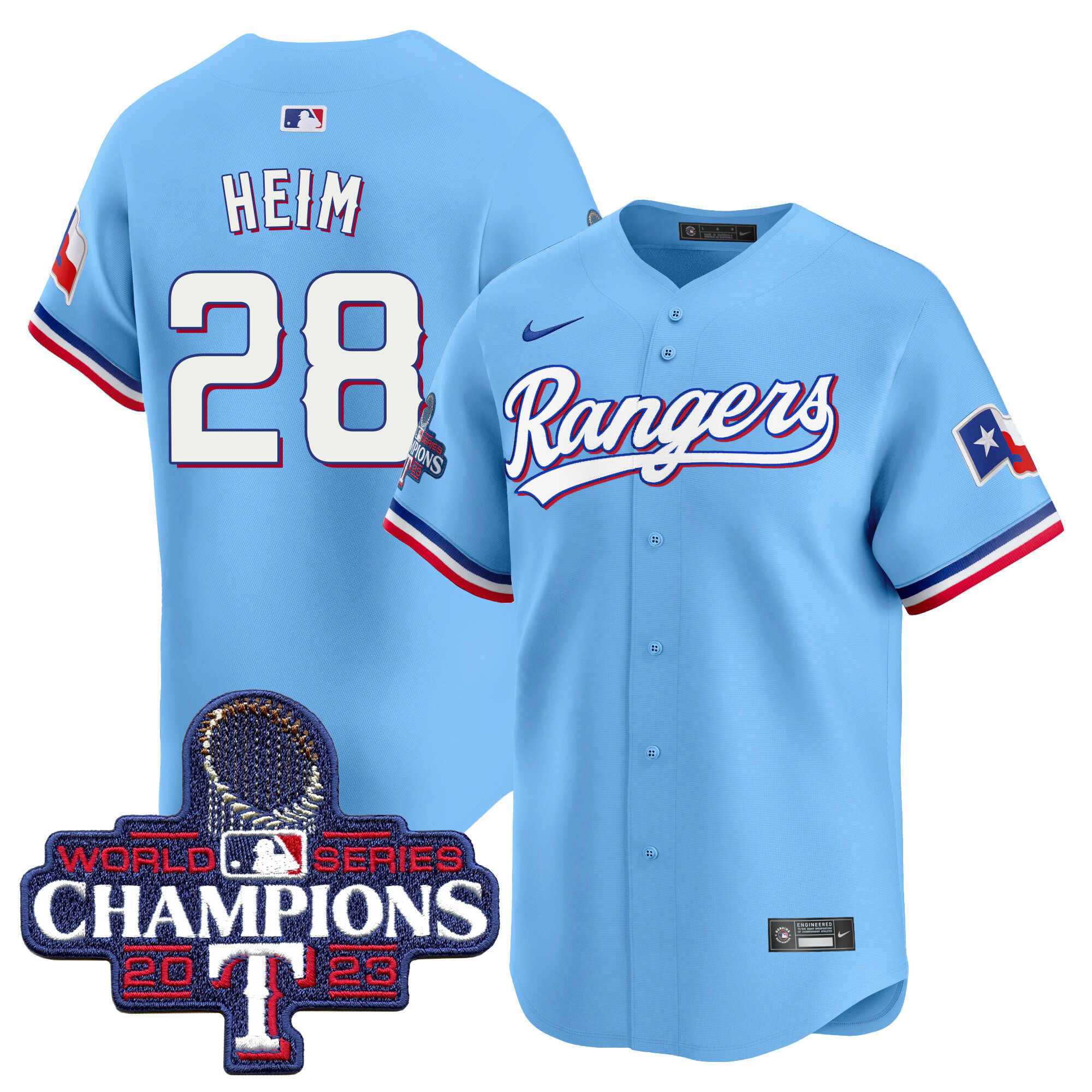 Jonah Heim Men's Texas Rangers World Series Champions Vapor Premier Limited Blue Jersey - All Stitched