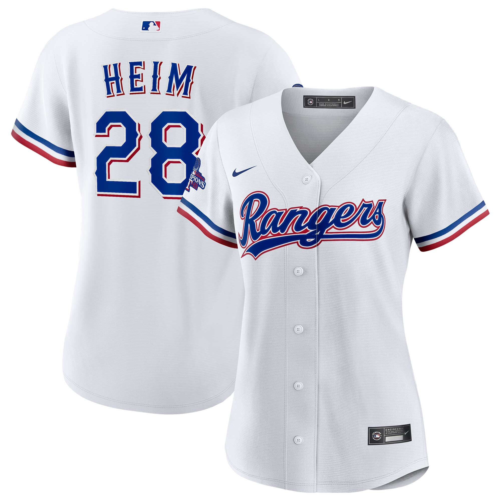 Jonah Heim Texas Rangers Home 2023 World Series Champions Limited - White Jersey - All Stitched