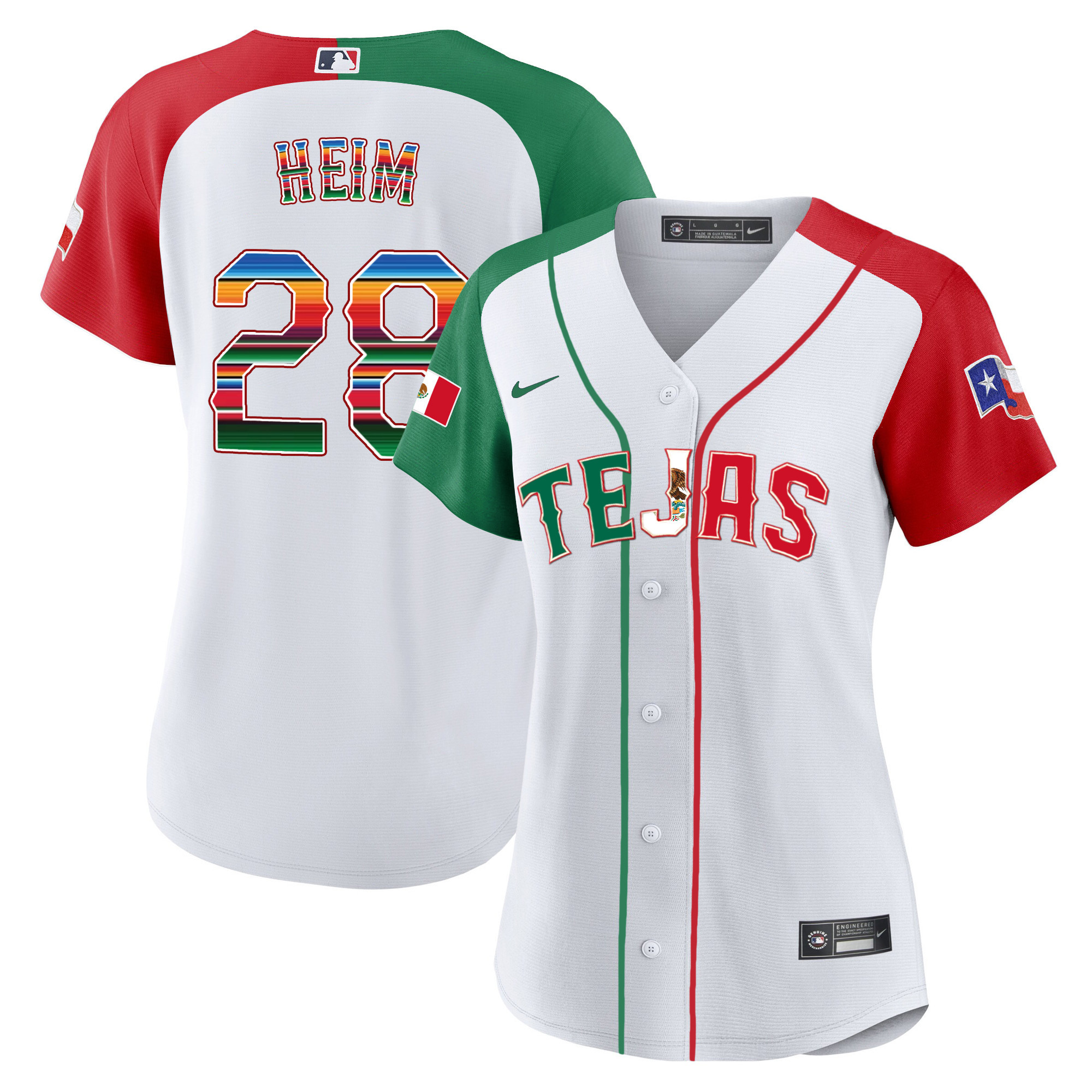 Jonah Heim Women's Texas Rangers Mexico Flag Alternate Jersey - All Stitched