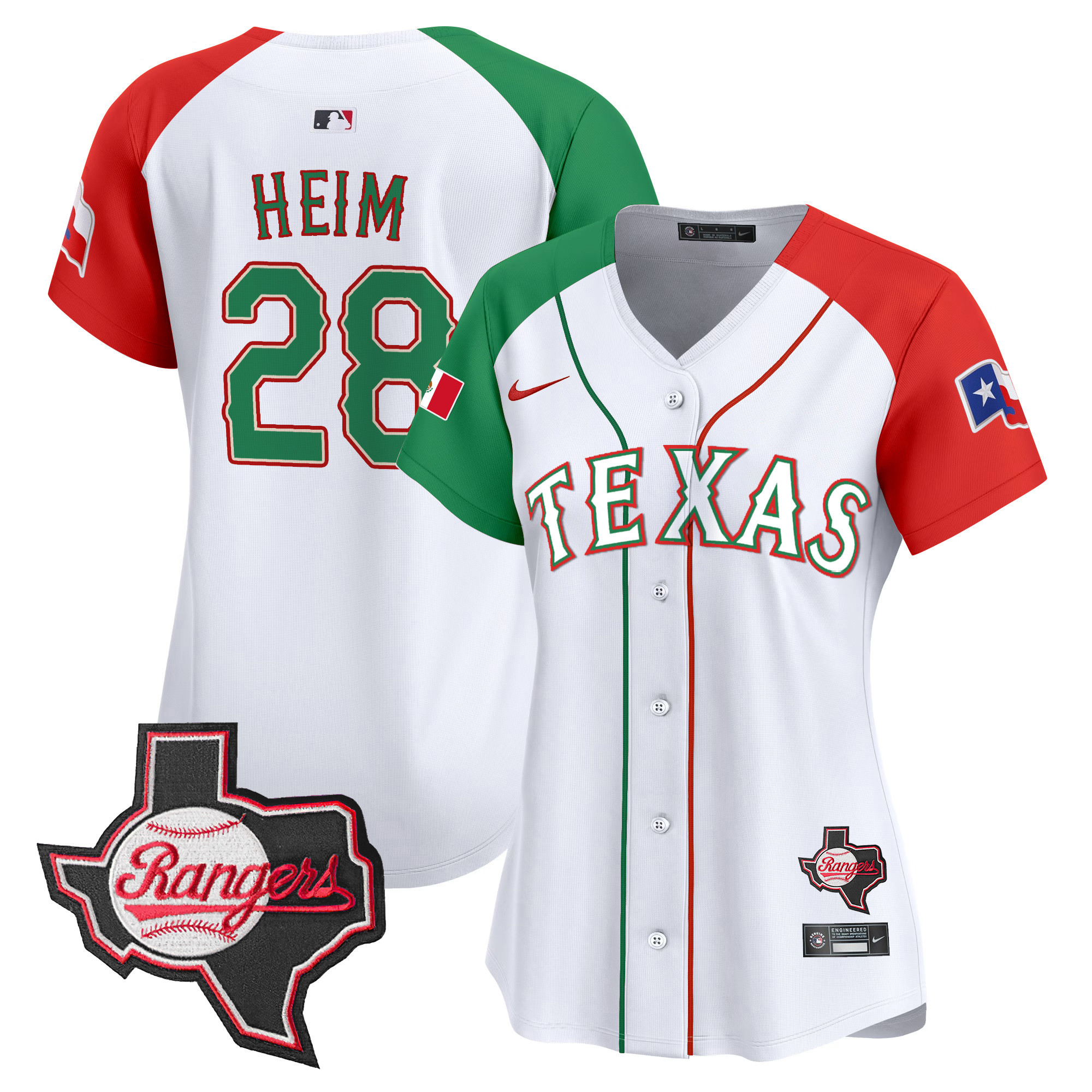 Jonah Heim Women's Texas Rangers Mexico Texas Patch Vapor Premier Limited Alternate Jersey - All Stitched