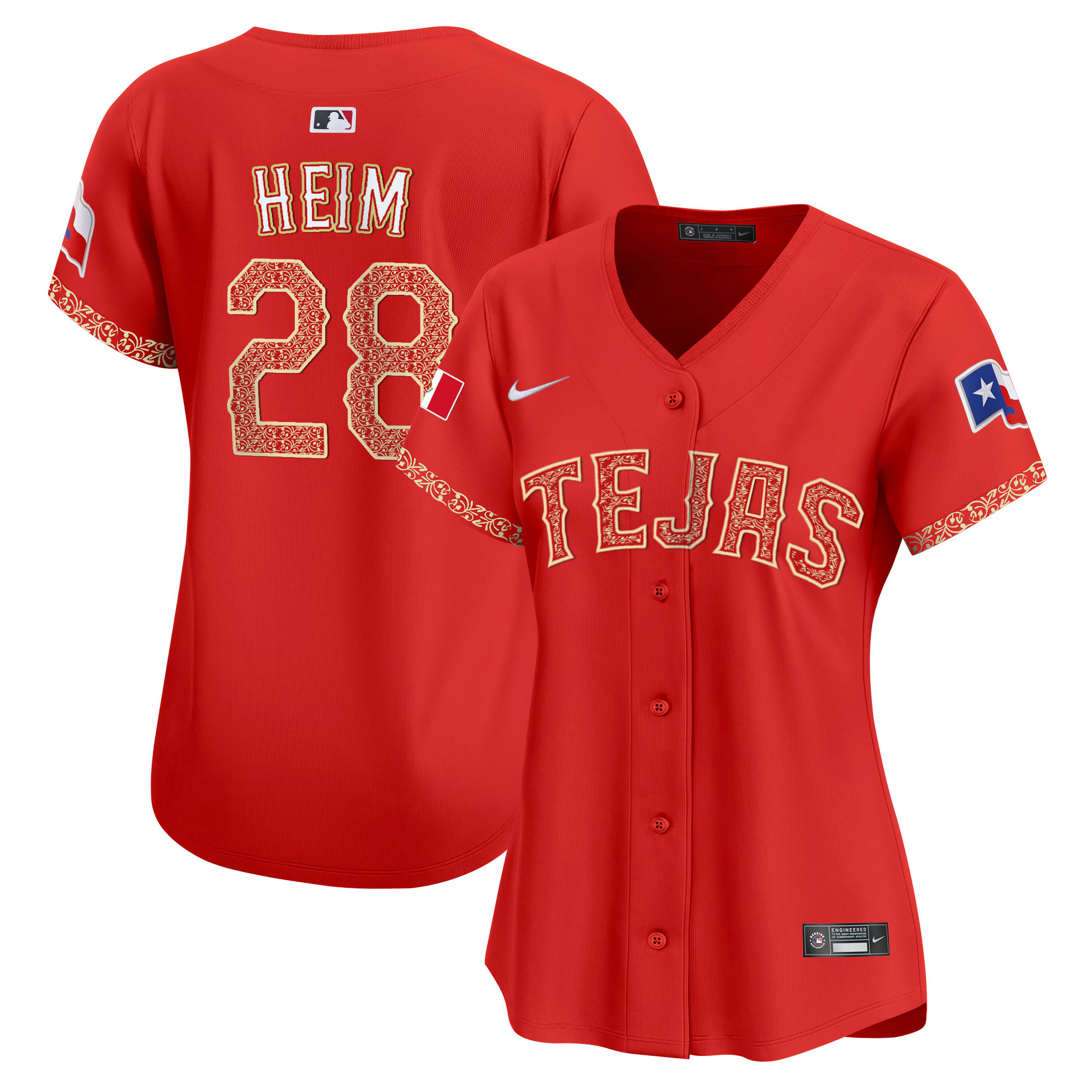 Jonah Heim Women's Texas Rangers Mexico Vapor Premier Limited Red Jersey - All Stitched