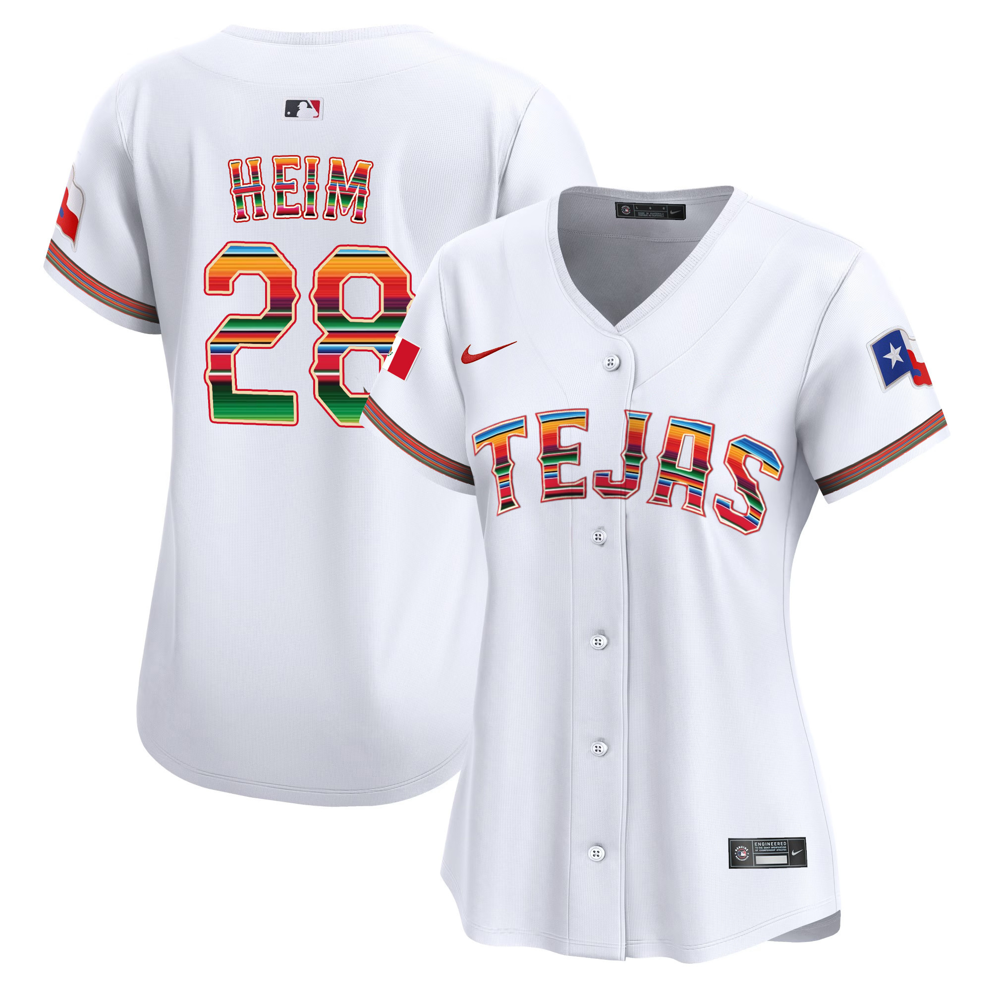 Jonah Heim Women's Texas Rangers Mexico Vapor Premier Limited White Jersey - All Stitched