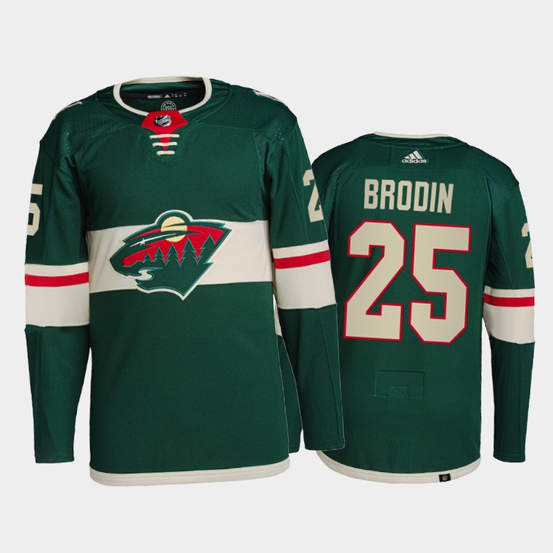 Jonas Brodin Minnesota Wild Primegreen Pro Jersey 2021-22 Green #25 Home Uniform