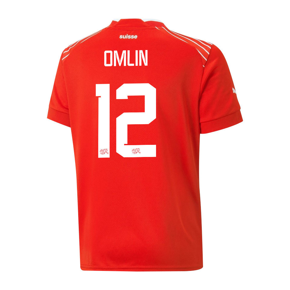 Jonas Omlin 12 Switzerland National Team FIFA World Cup Qatar 2022 Patch – Home Men Soccer Jersey