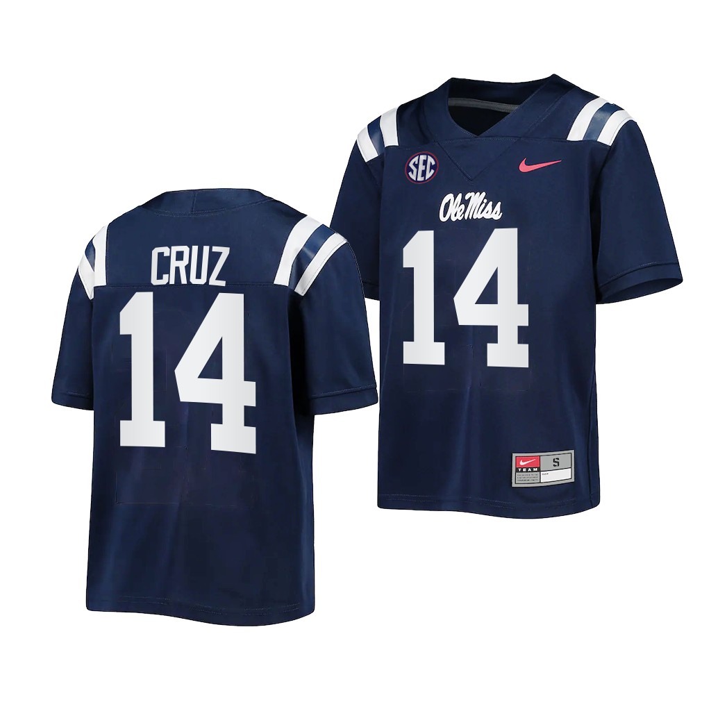Jonathan Cruz Ole Miss Rebels Navy 2022-23 Untouchable Game Youth Jersey