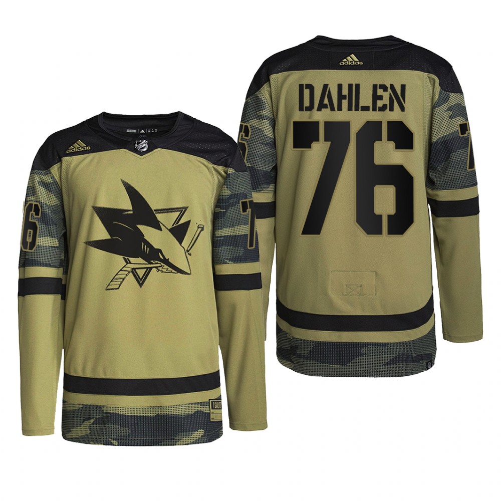 Jonathan Dahlen San Jose Sharks Military Appreciation Jersey Camo #76 Practice