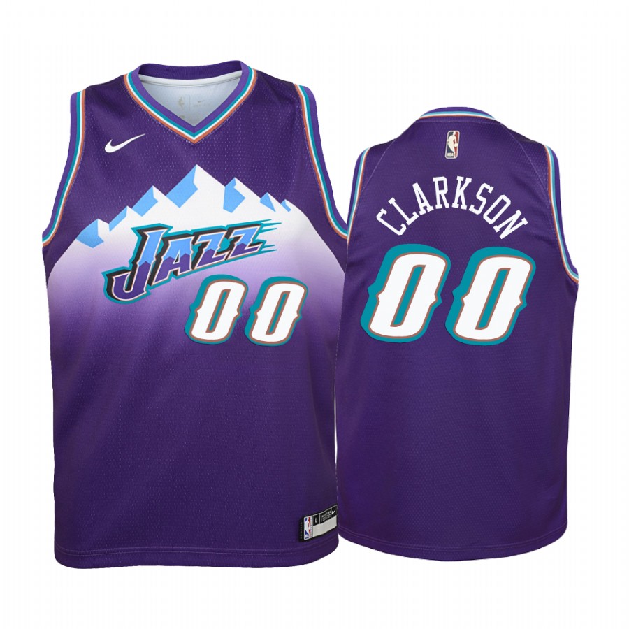Jordan Clarkson Utah Jazz Purple Hardwood Classics 2019-20 Jersey - Youth