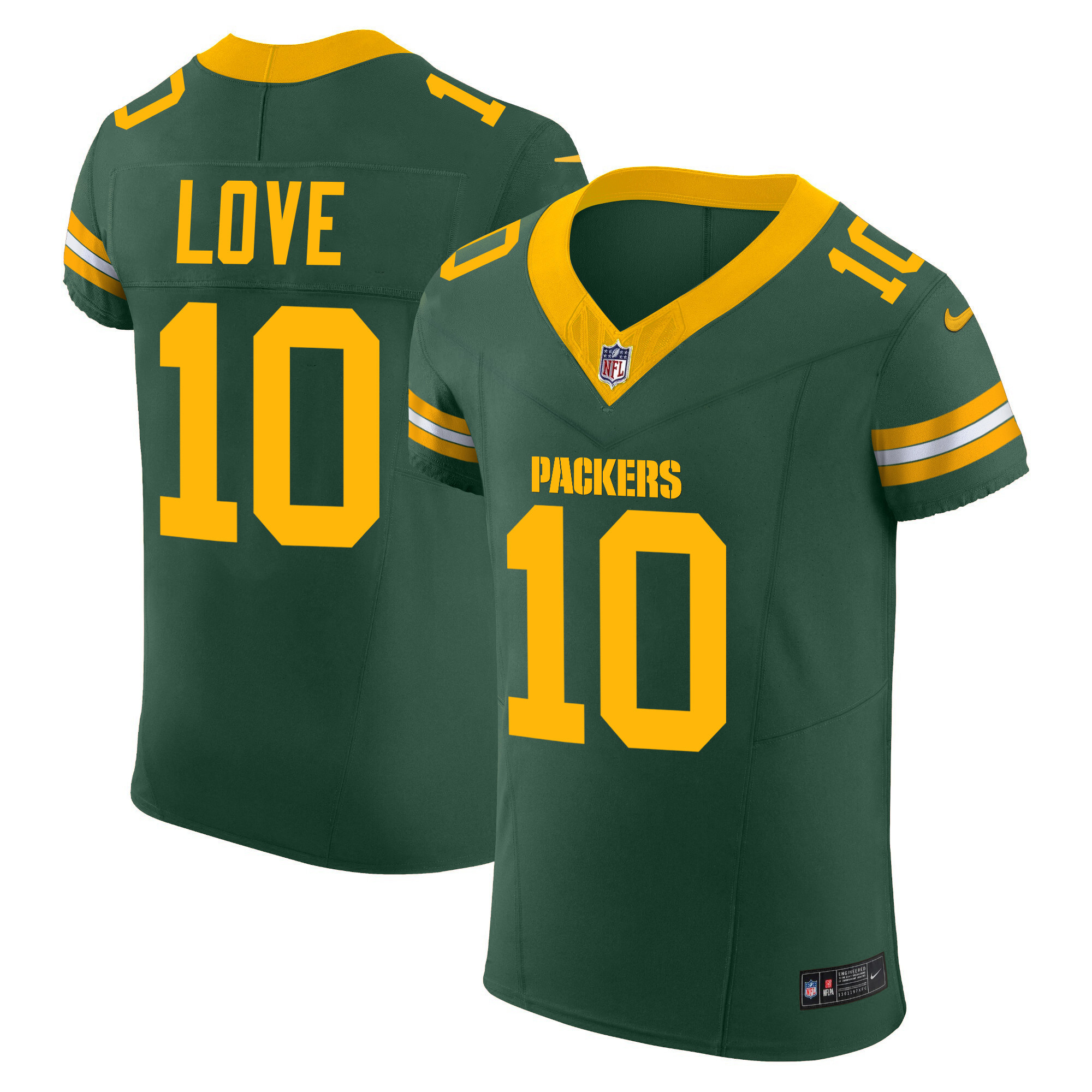 Jordan Love Men's Green Bay Packers Vapor Elite Green Jersey - All Stitched 