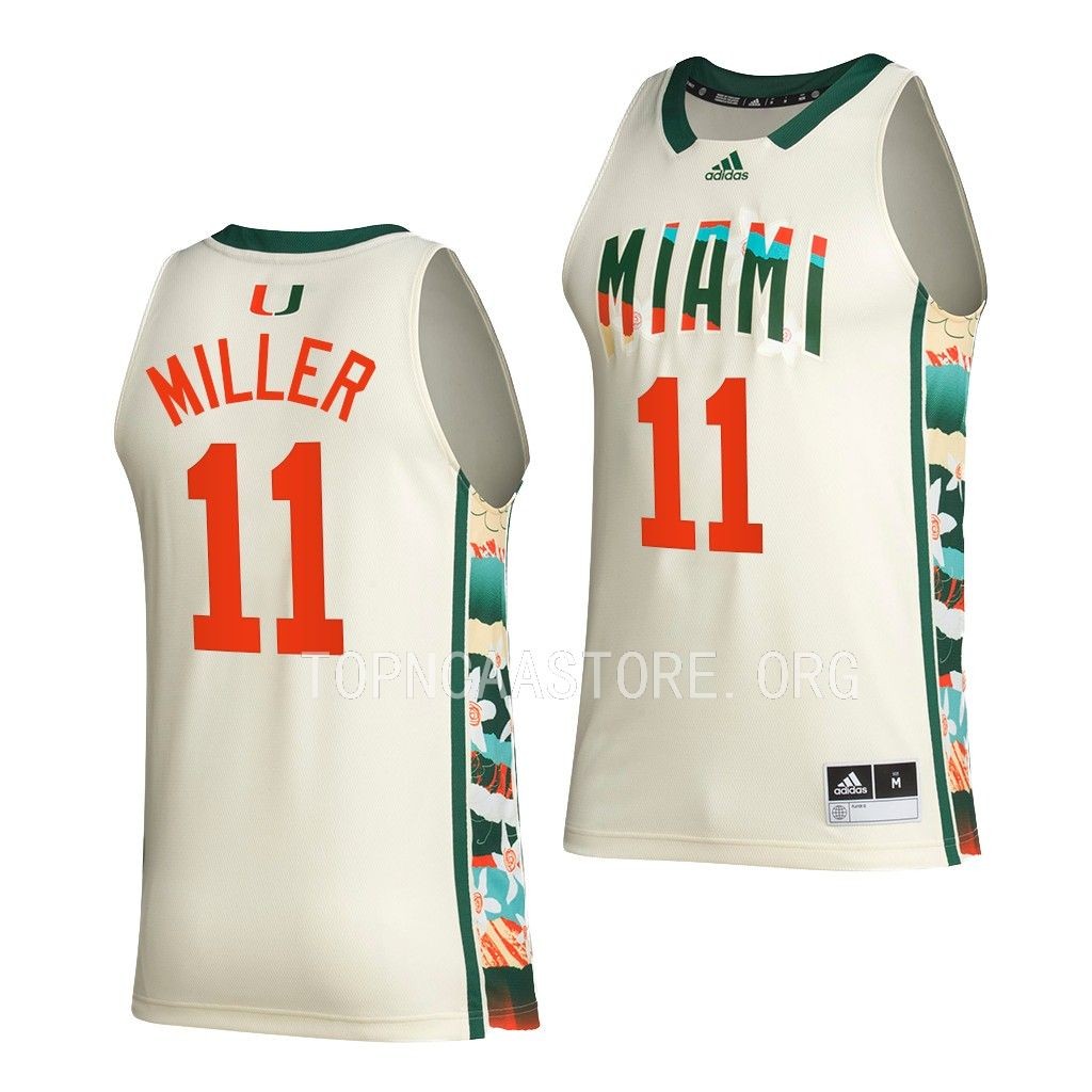 Jordan Miller Miami Hurricanes #11 White BHE Jersey Honoring Black Excellence