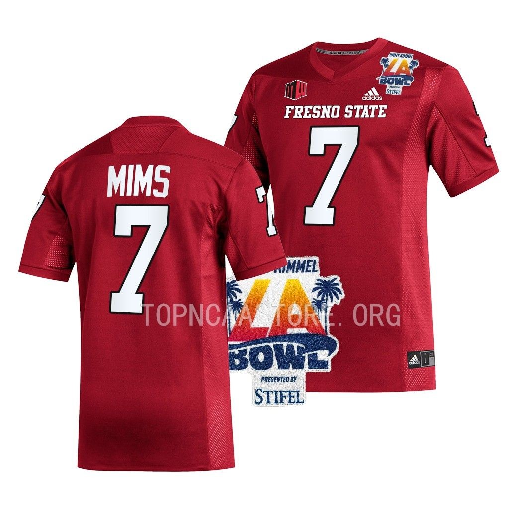 Jordan Mims Fresno State Bulldogs 2022 LA Bowl Champions #7 Jersey Men's Red Uniform