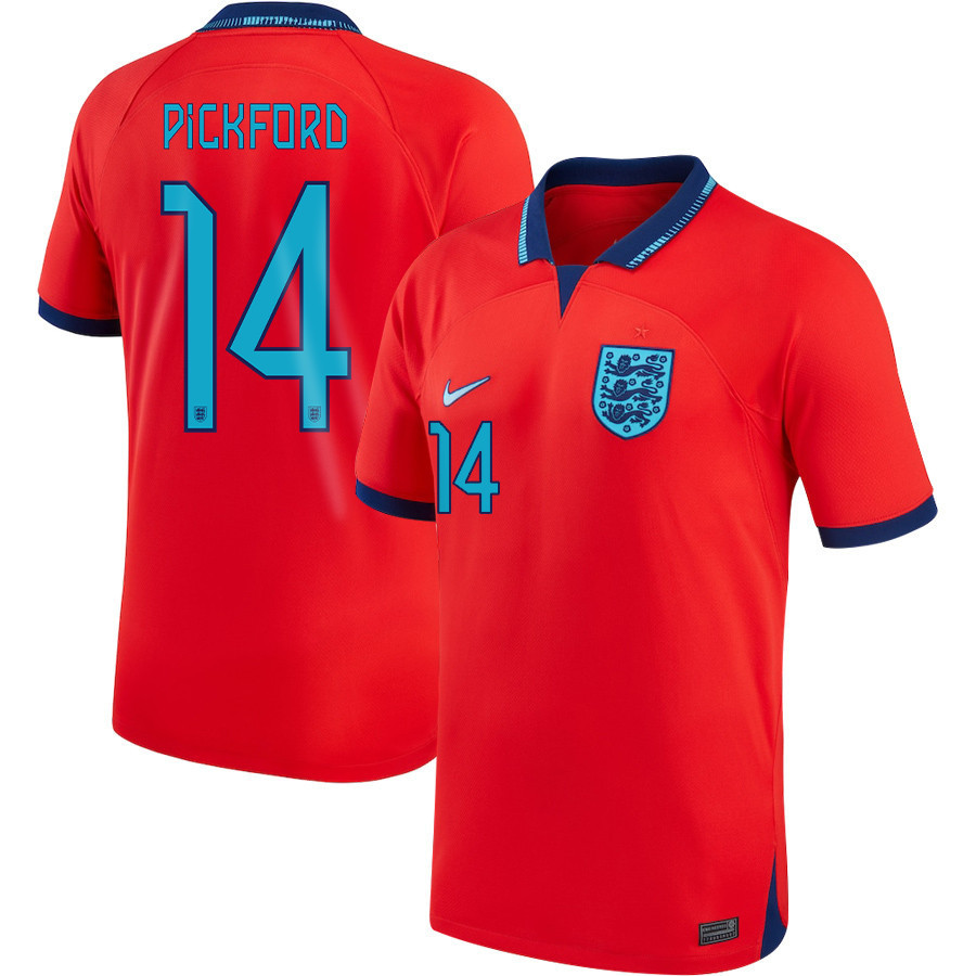 Jordan Pickford 14 England National Team 2022-23 Qatar World Cup – Away  Soccer Jersey