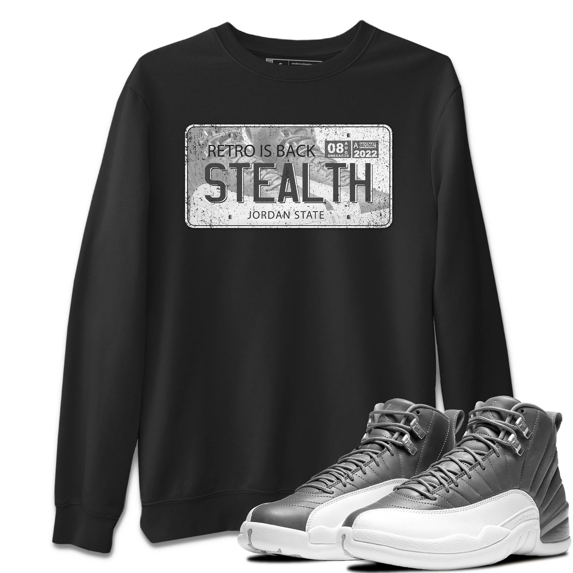 Jordan Plate Unisex Sweater – Air Jordan 12 Stealth, Sneakers Matching Sweater