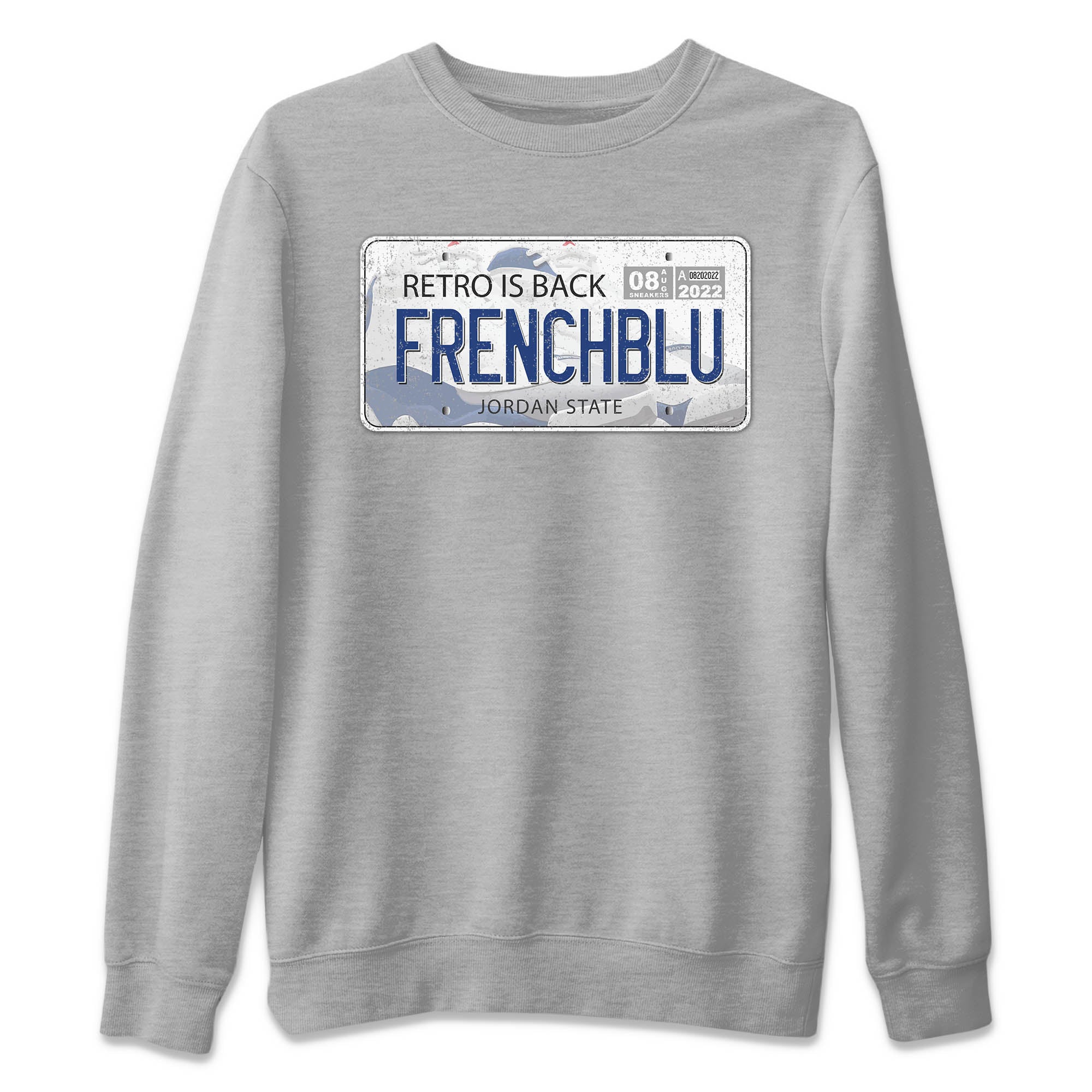 Jordan Plate Unisex Sweater – Air Jordan 13 French Blue, Sneakers Matching Sweater