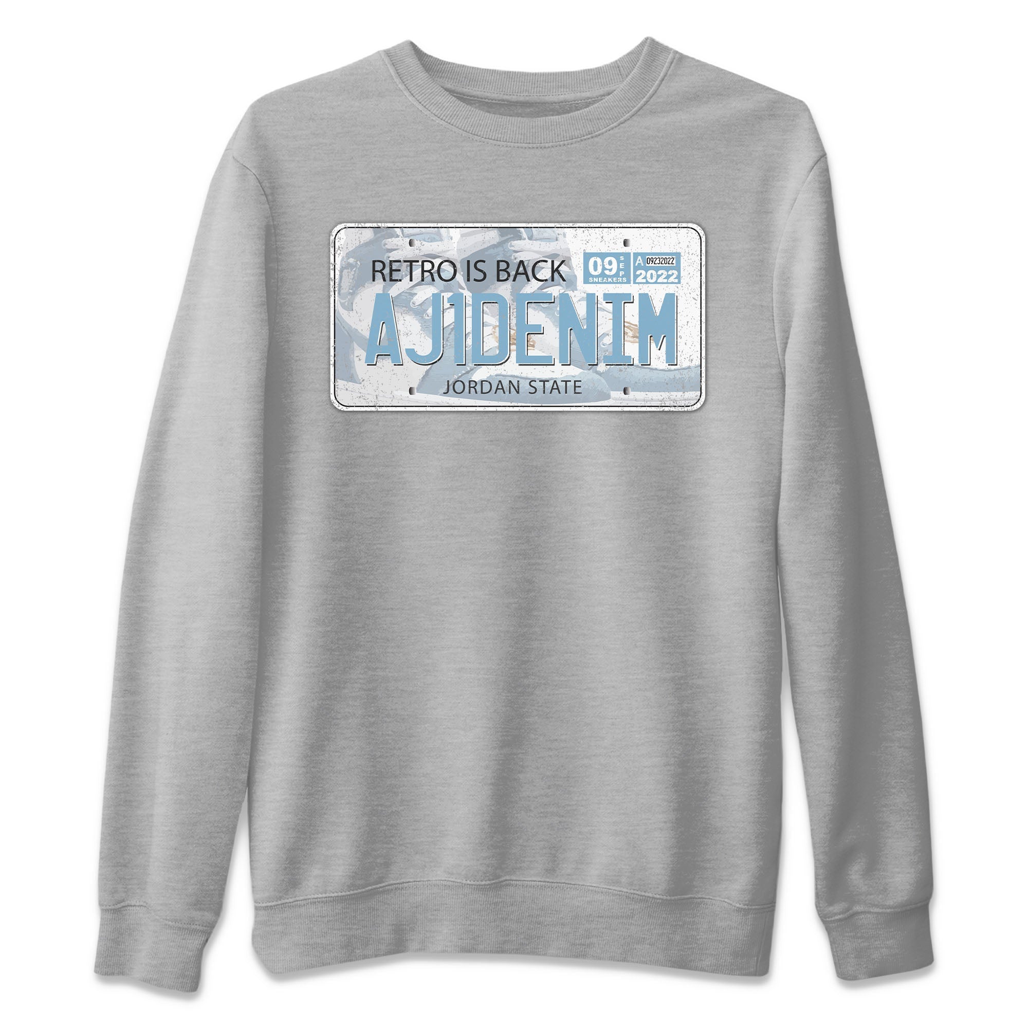 Jordan Plate Unisex Sweater – Air Jordan 1 Denim, Sneakers Matching Sweater
