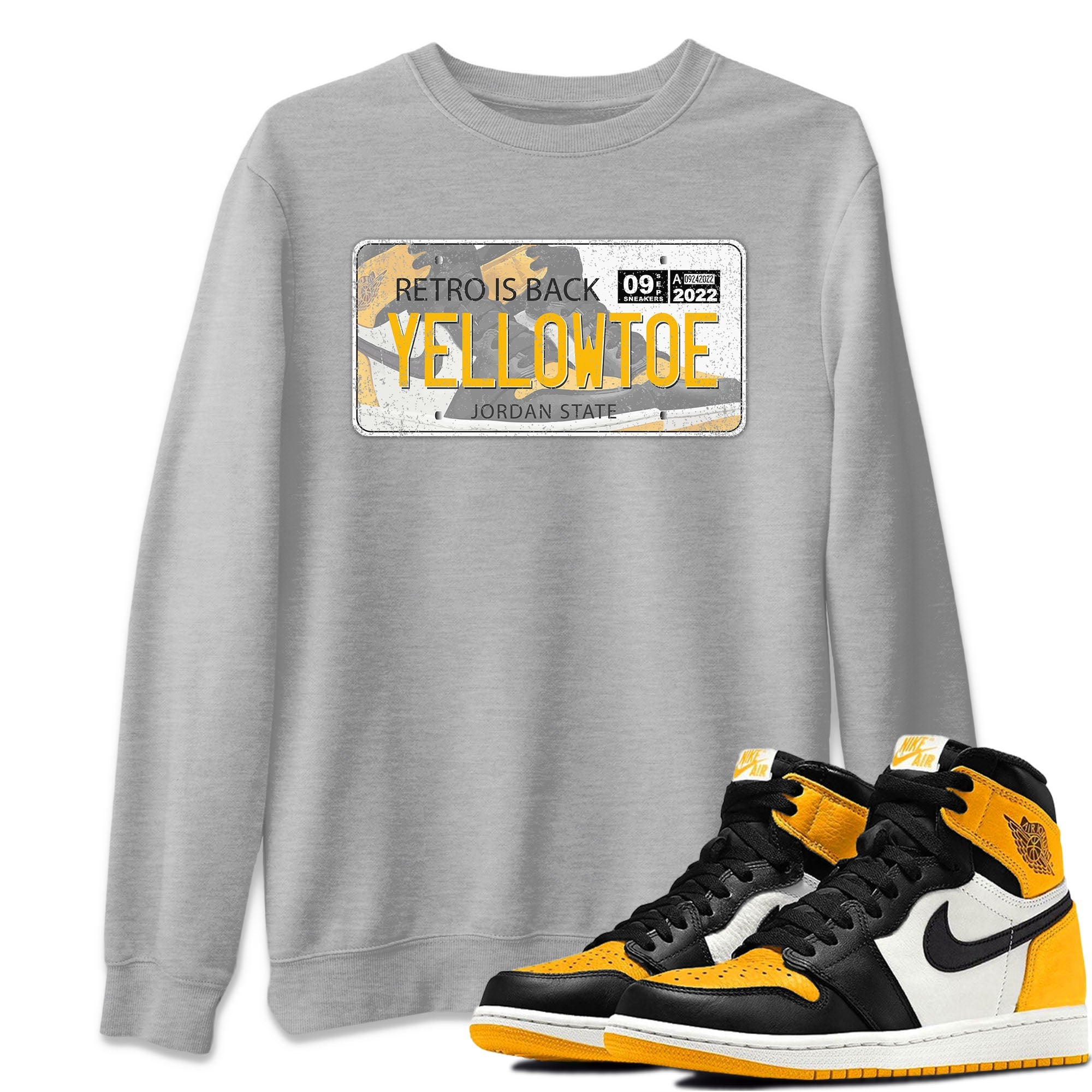 Jordan Plate Unisex Sweater – Air Jordan 1 Taxi, Sneakers Matching Sweater