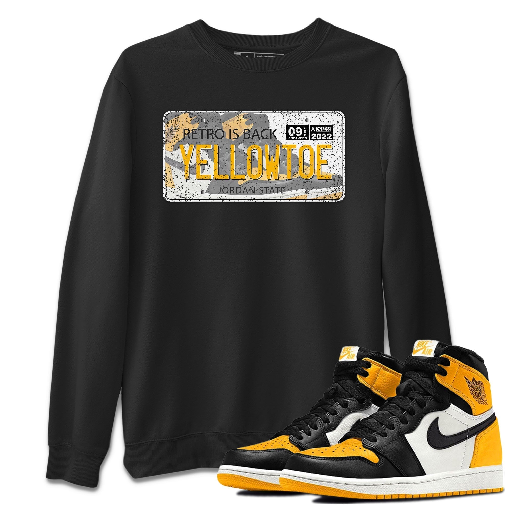 Jordan Plate Unisex Sweater – Air Jordan 1 Taxi, Sneakers Matching Sweater