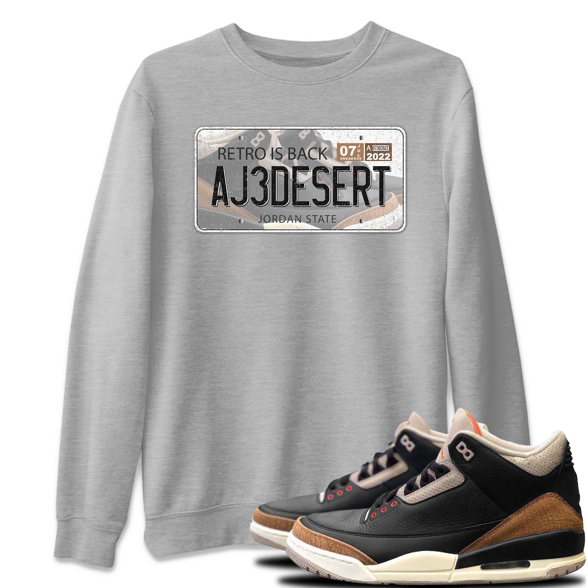 Jordan Plate Unisex Sweater – Air Jordan 3 Desert Elephant, Sneakers Matching Sweater