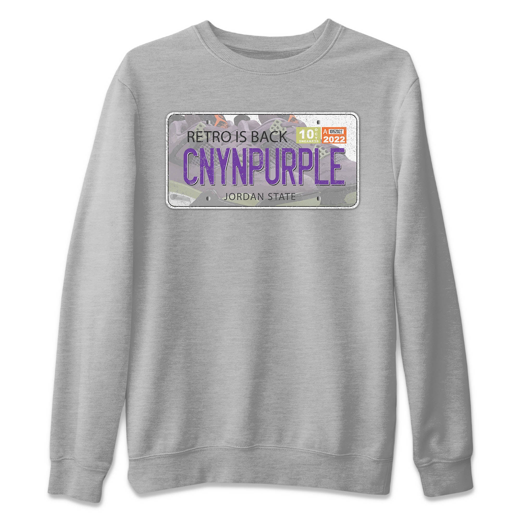 Jordan Plate Unisex Sweater – Air Jordan 4 Canyon Purple, Sneakers Matching Sweater