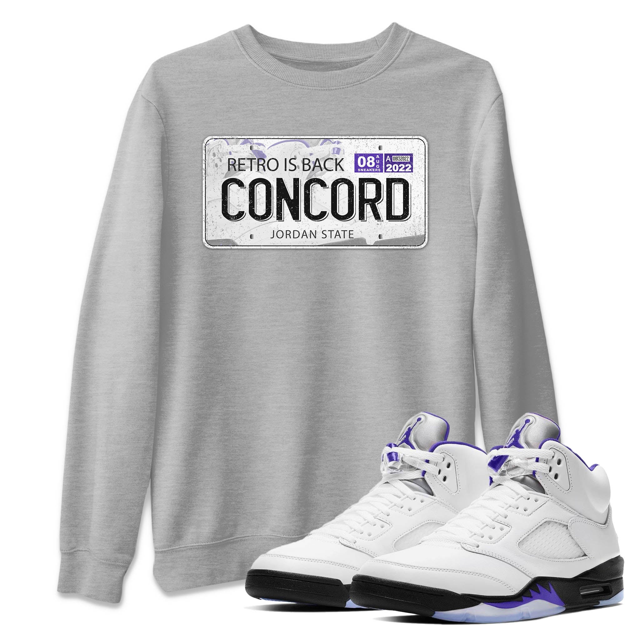 Jordan Plate Unisex Sweater – Air Jordan 5 Concord, Sneakers Matching Sweater