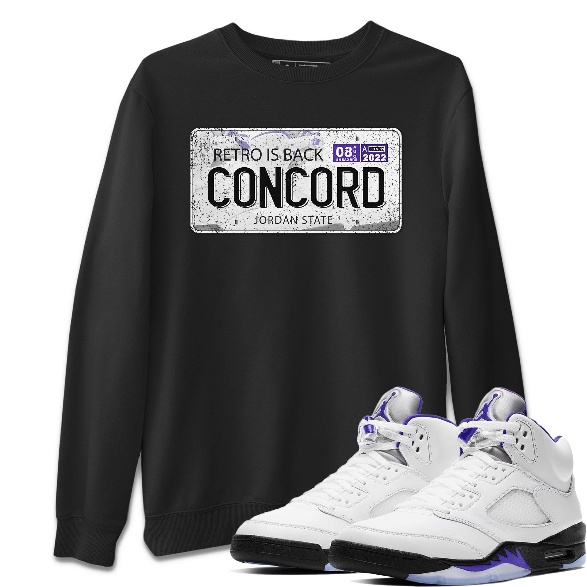 Jordan Plate Unisex Sweater – Air Jordan 5 Concord, Sneakers Matching Sweater