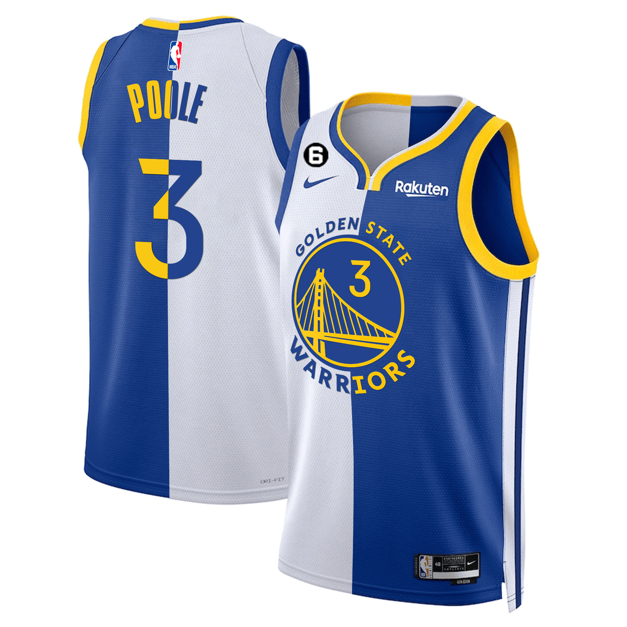 Jordan Poole Men's Golden State Warriors 2022/23 Collection Split Jersey - All Stitched