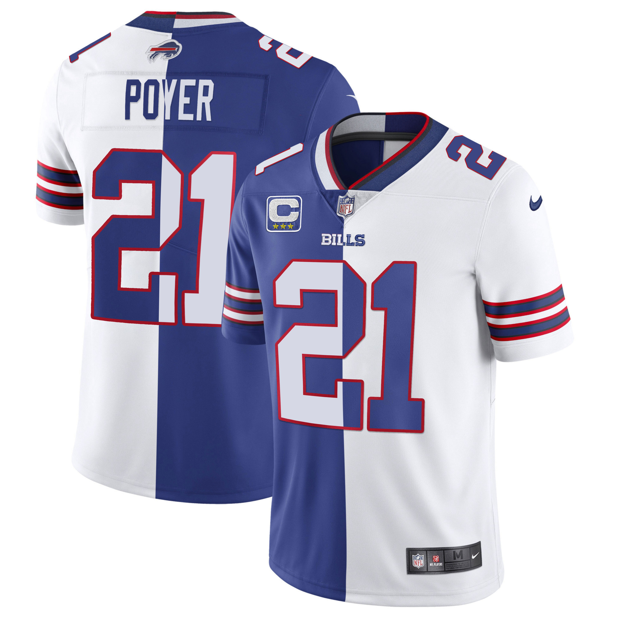 Jordan Poyer Buffalo Bills Split Split Royal White Jersey - All Stitched 