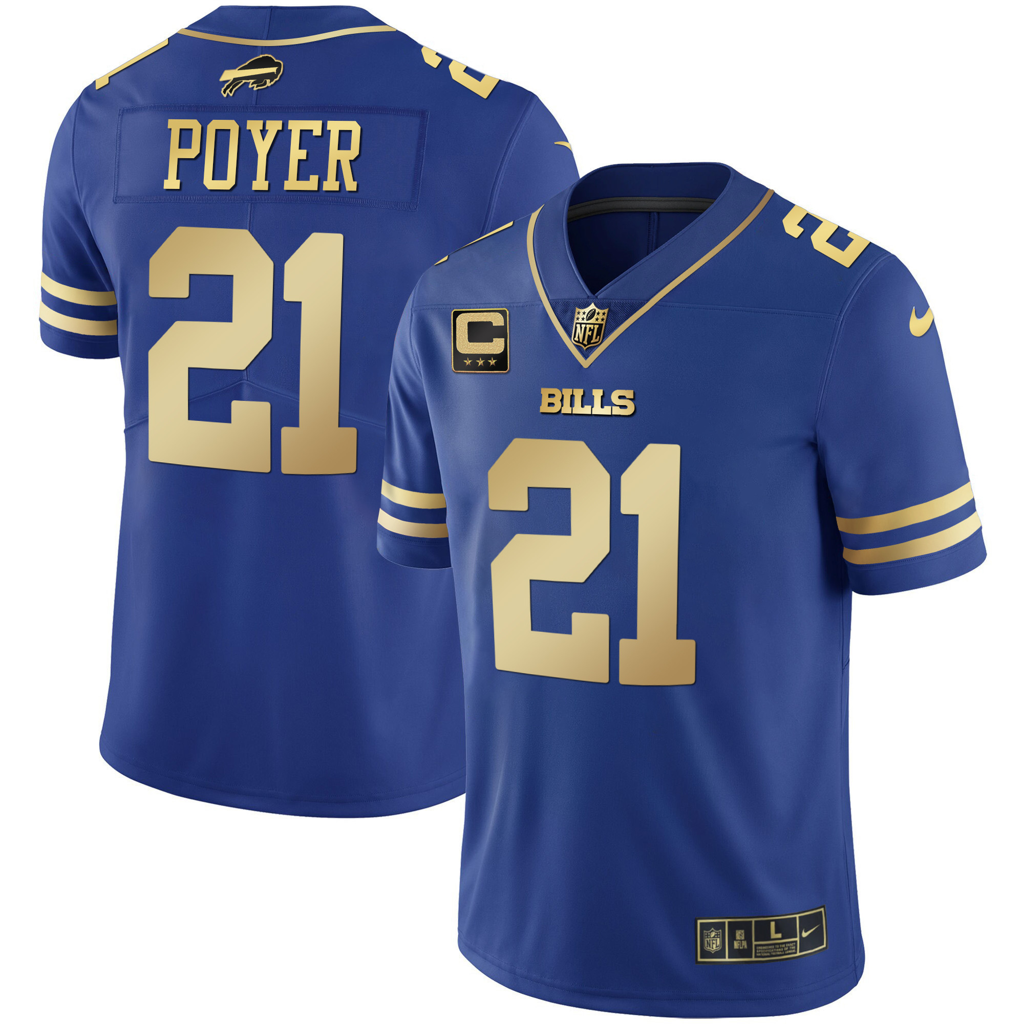 Jordan Poyer Men's Buffalo Bills Black Gold & Royal Gold Vapor Royal Gold Jersey - All Stitched 