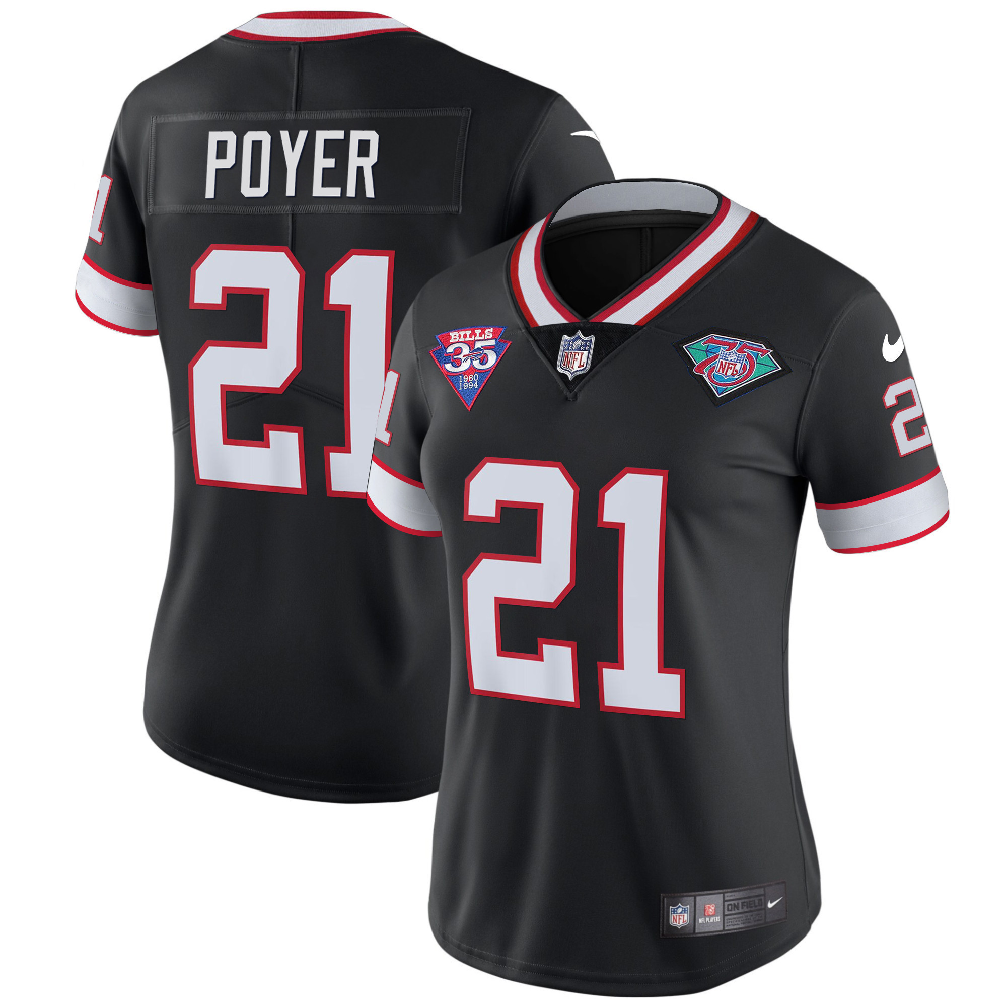 Jordan Poyer Women's Buffalo Bills 1994 Throwback Vapor Black Jersey - All Stitched 