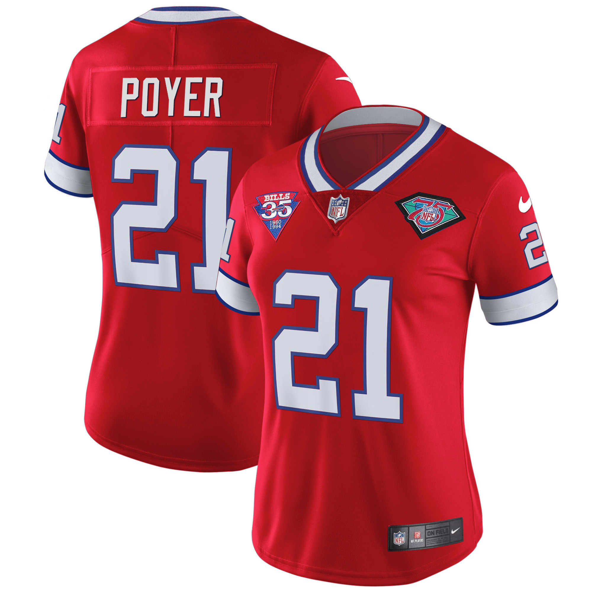 Jordan Poyer Women's Buffalo Bills 1994 Throwback Vapor Red Jersey - All Stitched 
