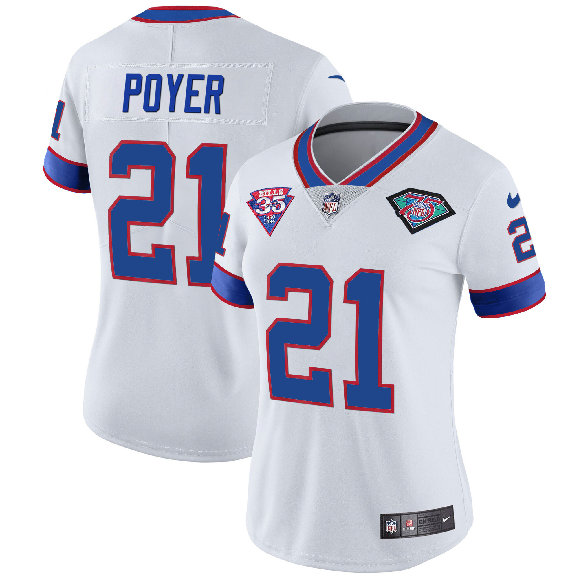 Jordan Poyer Women's Buffalo Bills 1994 Throwback Vapor White Jersey - All Stitched 