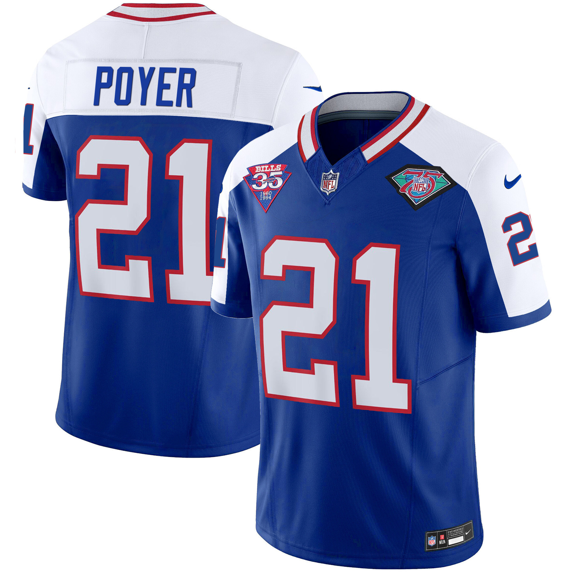 Jordan Poyer Youth's Buffalo Bills 1994 Throwback Vapor Alternate Jersey - All Stitched 