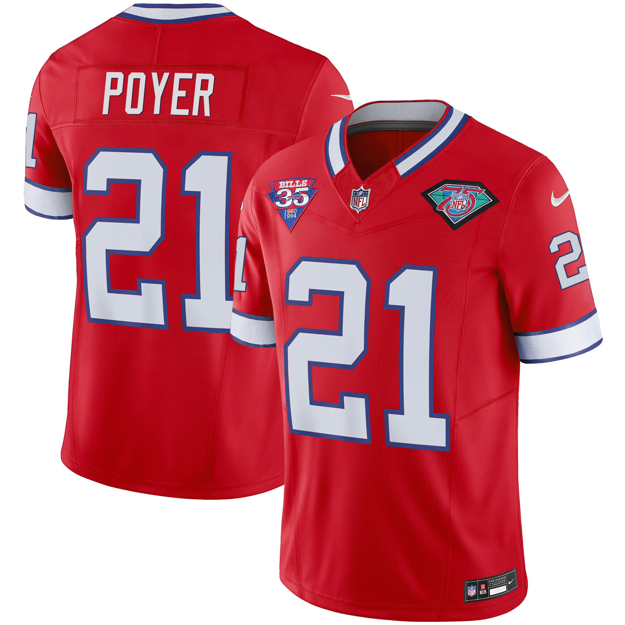 Jordan Poyer Youth's Buffalo Bills 1994 Throwback Vapor Red Jersey - All Stitched 