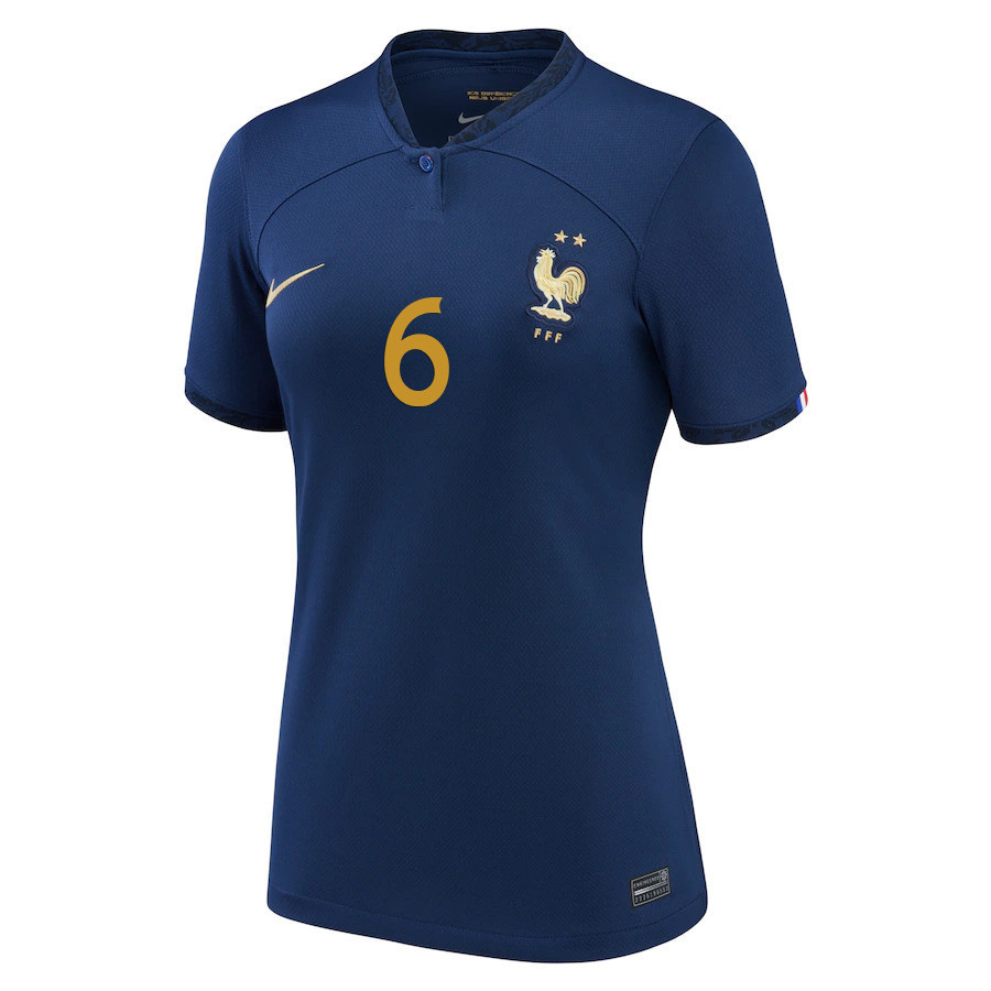 Jordan Veretout 6 France National Team 2022-23 Qatar World Cup – Home Women Soccer Jersey, Midnight Navy