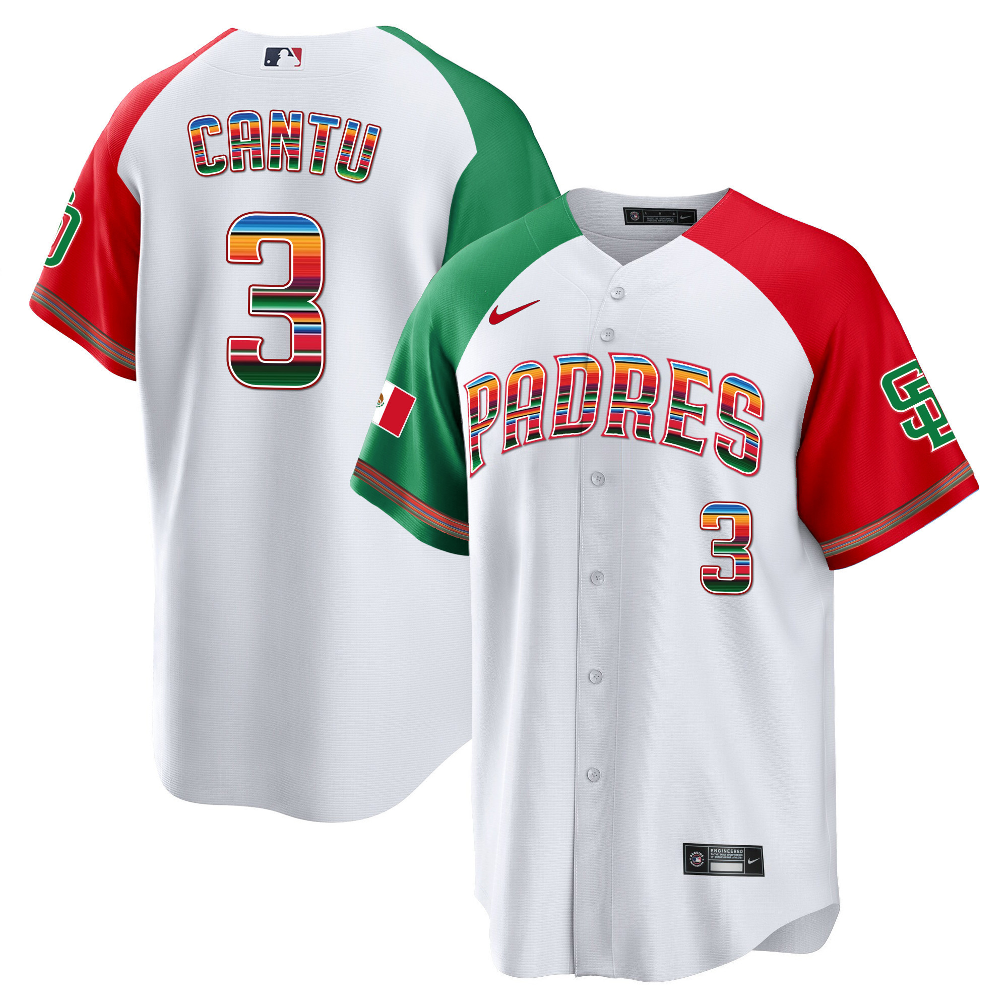 Jorge Cantu Men's San Diego Padres Mexico Cool Base Limited Alternate Jersey - All Stitched