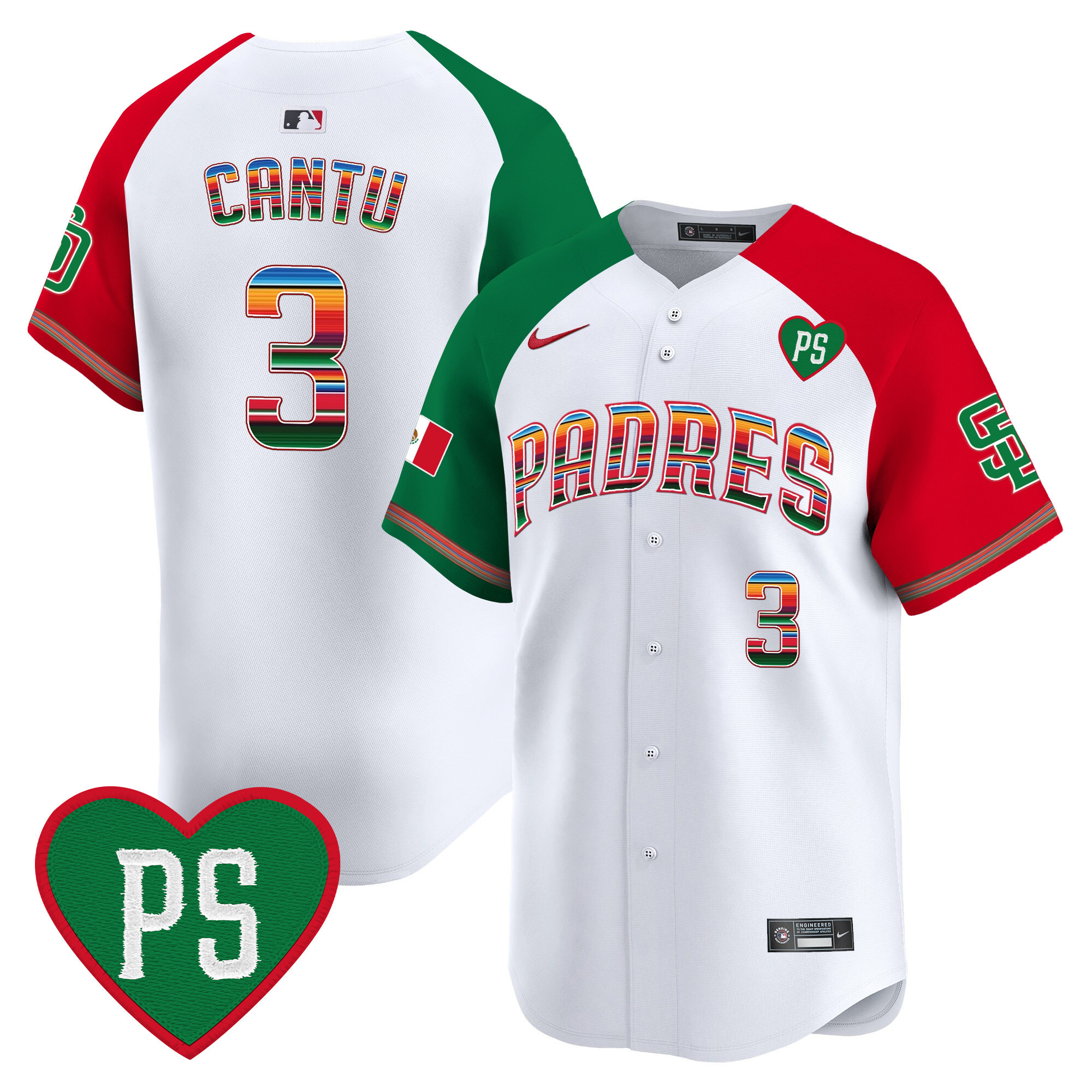 Jorge Cantu Men's San Diego Padres Mexico "For Peter" Patch Vapor Premier Limited Alternate Jersey - All Stitched