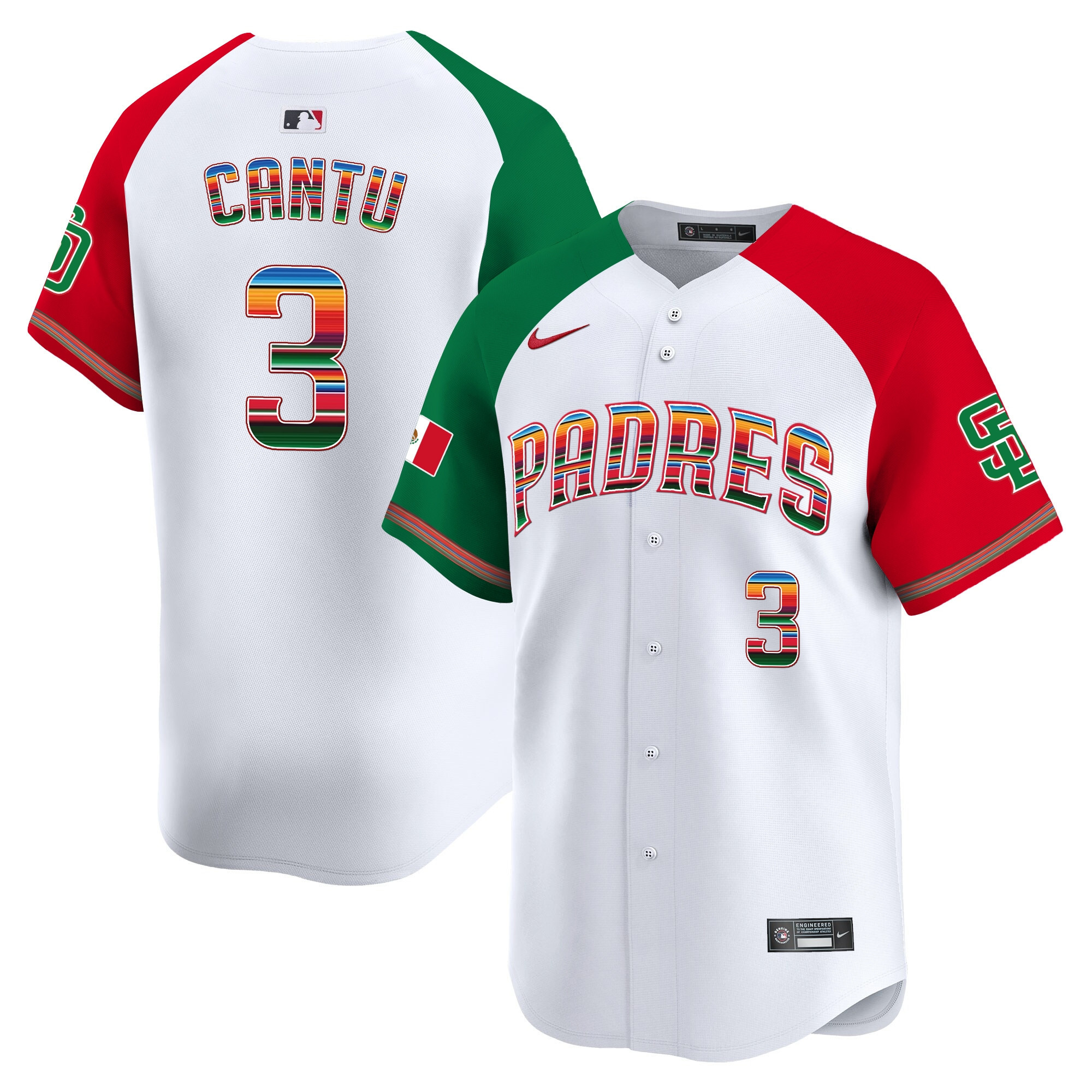 Jorge Cantu Men's San Diego Padres Mexico Premier Limited Alternate Jersey - All Stitched