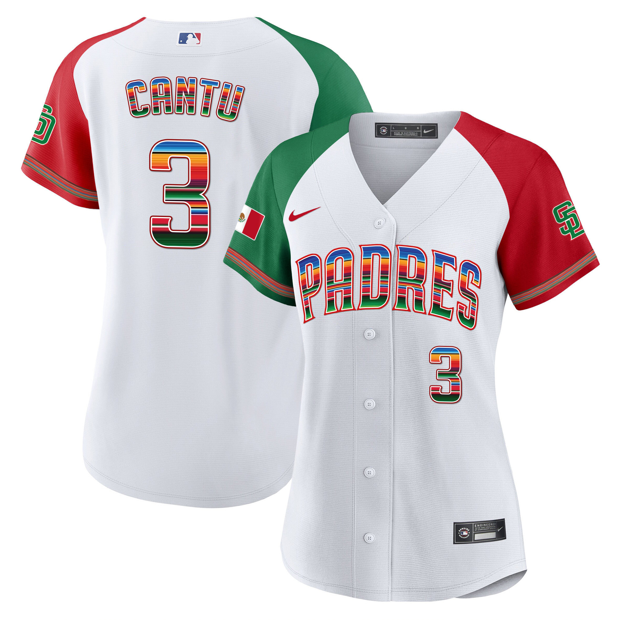 Jorge Cantu Women's San Diego Padres Mexico Cool Base Limited Alternate Jersey - All Stitched