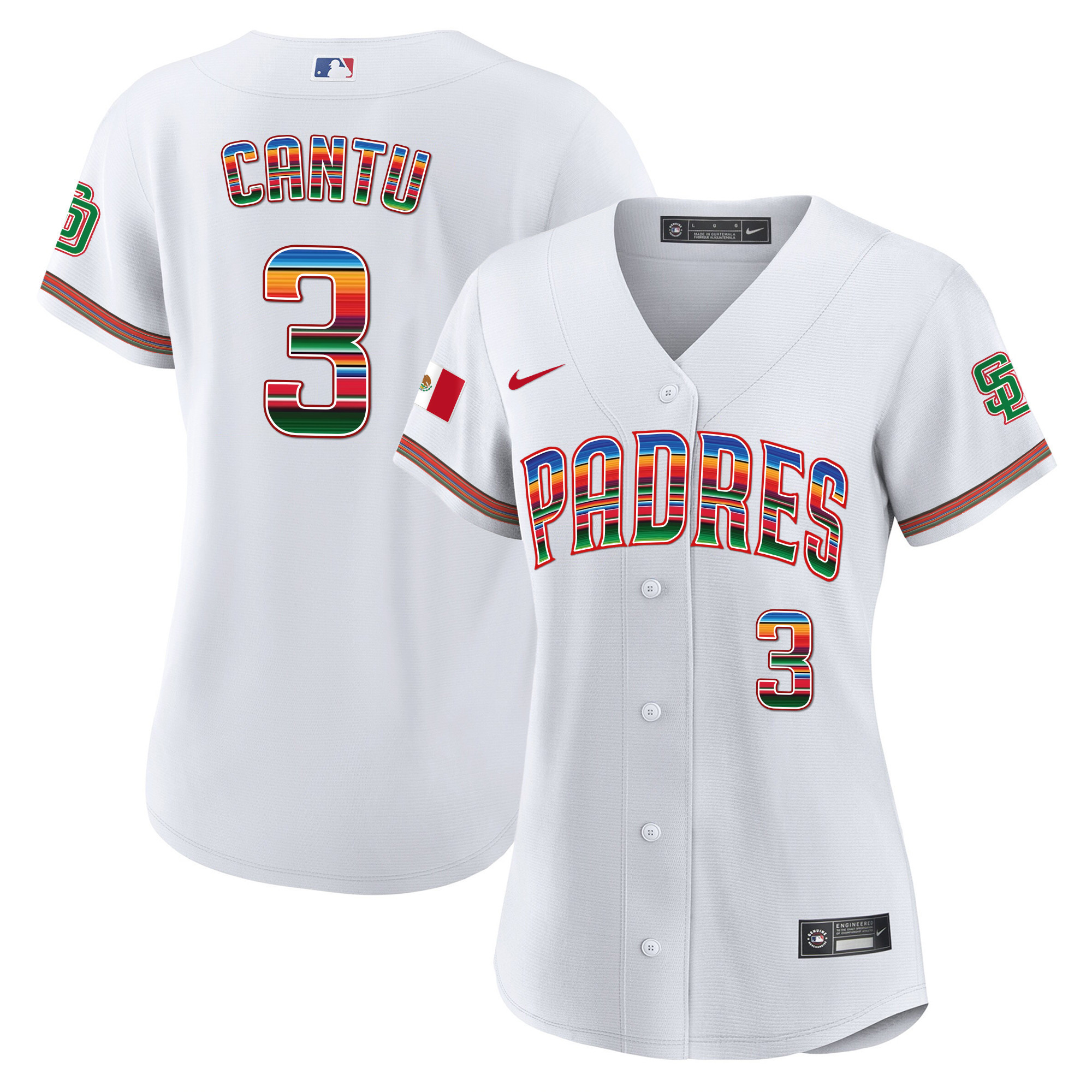 Jorge Cantu Women's San Diego Padres Mexico Cool Base Limited White Jersey - All Stitched
