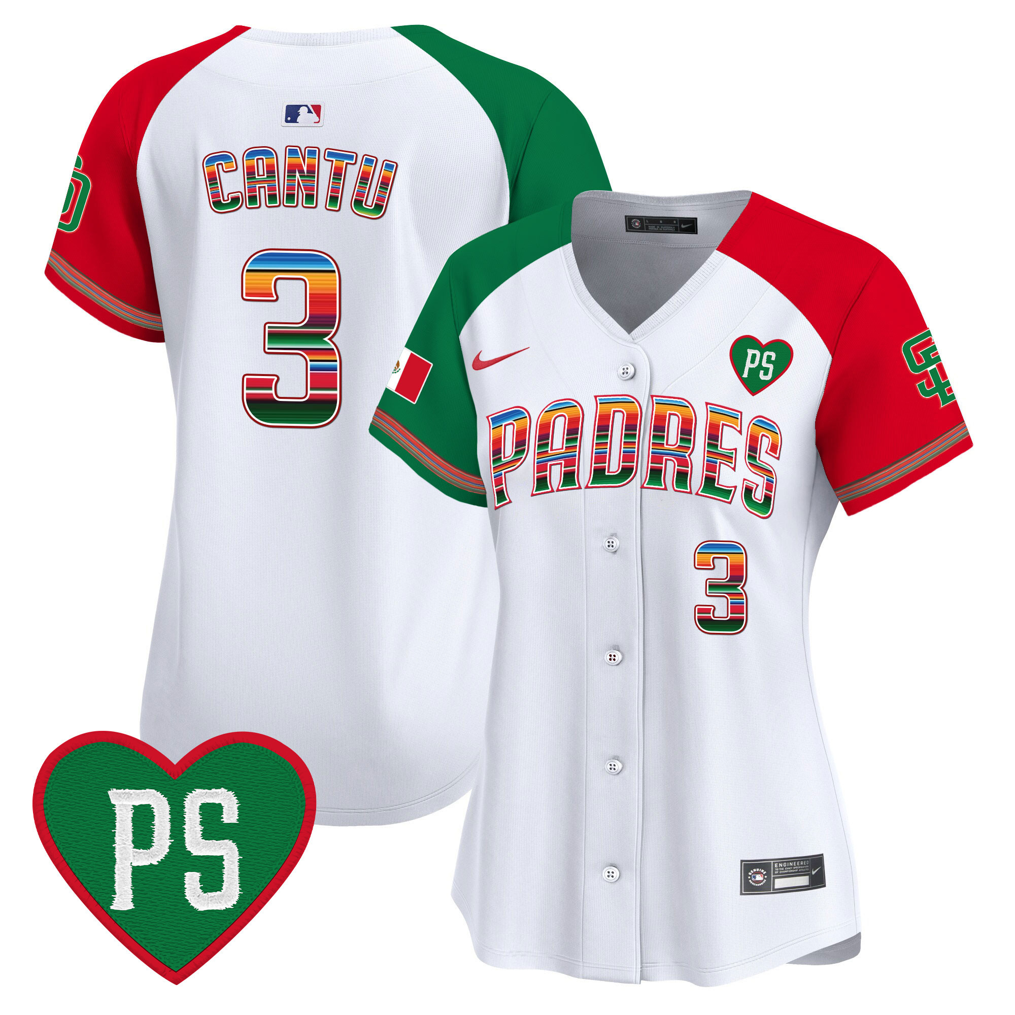 Jorge Cantu Women's San Diego Padres Mexico "For Peter" Patch Vapor Premier Limited Alternate Jersey - All Stitched