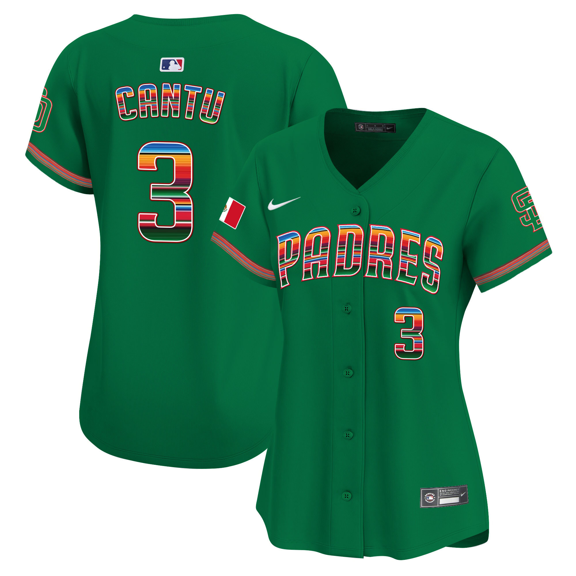Jorge Cantu Women's San Diego Padres Mexico Premier Limited Green Jersey - All Stitched